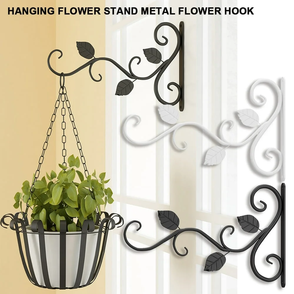 NEWCE   PARK Garden Hanging Wall Basket Brackets Metal Outdoor Plant Pot Hanger Hooks Decor