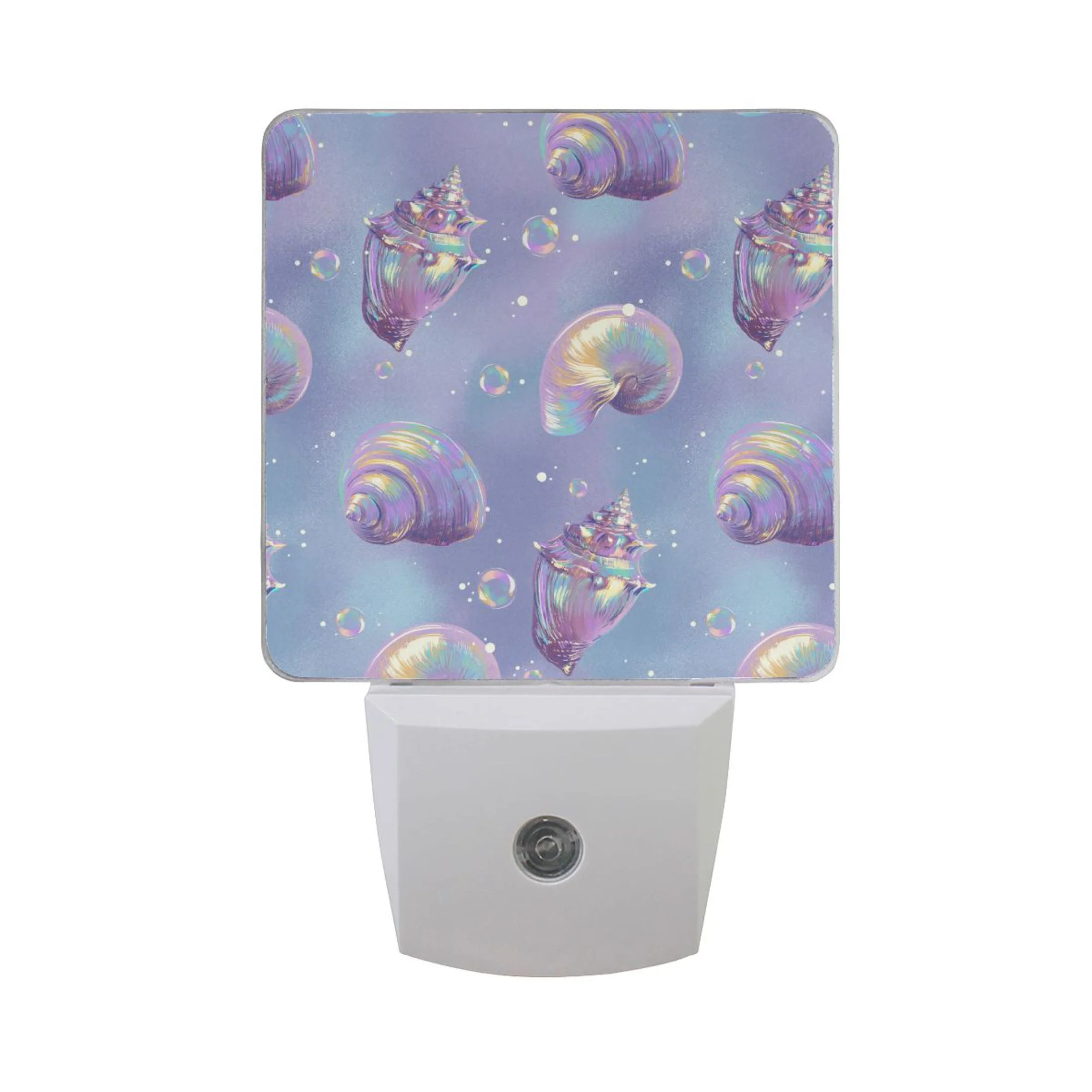 Seashells and Bubbles Night Light LED Dusk to Dawn Auto Sensor Night Lamp Plug-in Nightlight for Bedroom Hallway Kitchen 2 PCs