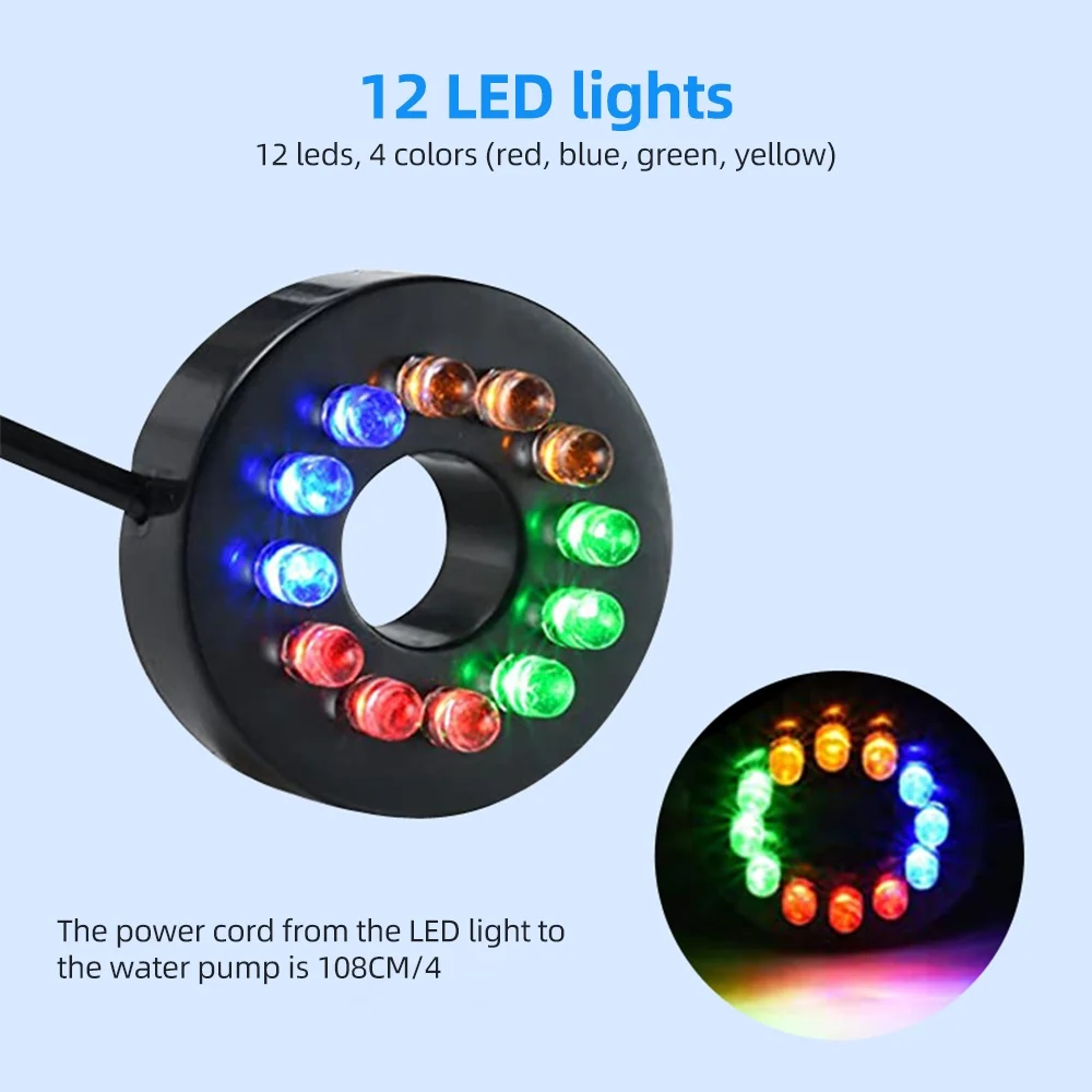 Pump,Pump With Fish Pond Nozzle 1000l/h Pump With Nozzle 1000l/h And Suction Cup Max 4.9ft Lift Pump Fish Submersible Water Pump Lift And Suction 4.9ft Lift And Pond