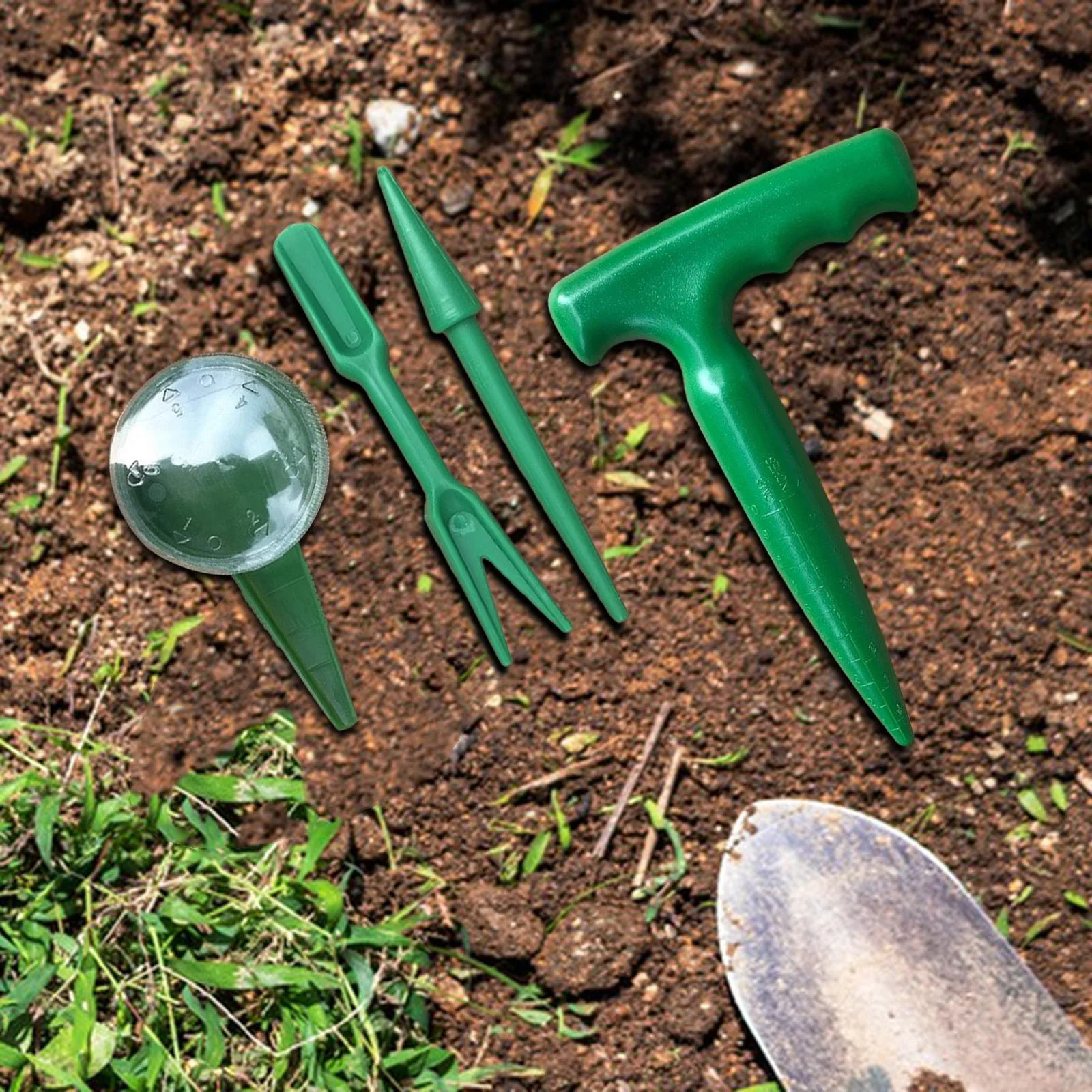 figatia 4Pcs Sowing Seed Dispenser Set Seed Planter Tool Garden Hand Tool Lightweight Handheld Garden Flower Plant Grass Seeder Tool