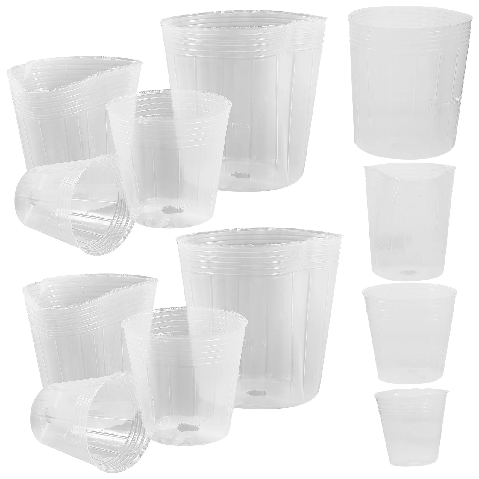 Guichaokj 36pcs Plant Nursery Pots Transparent Plastic Gardening Pot Flower Plant Container With Drainage Hole