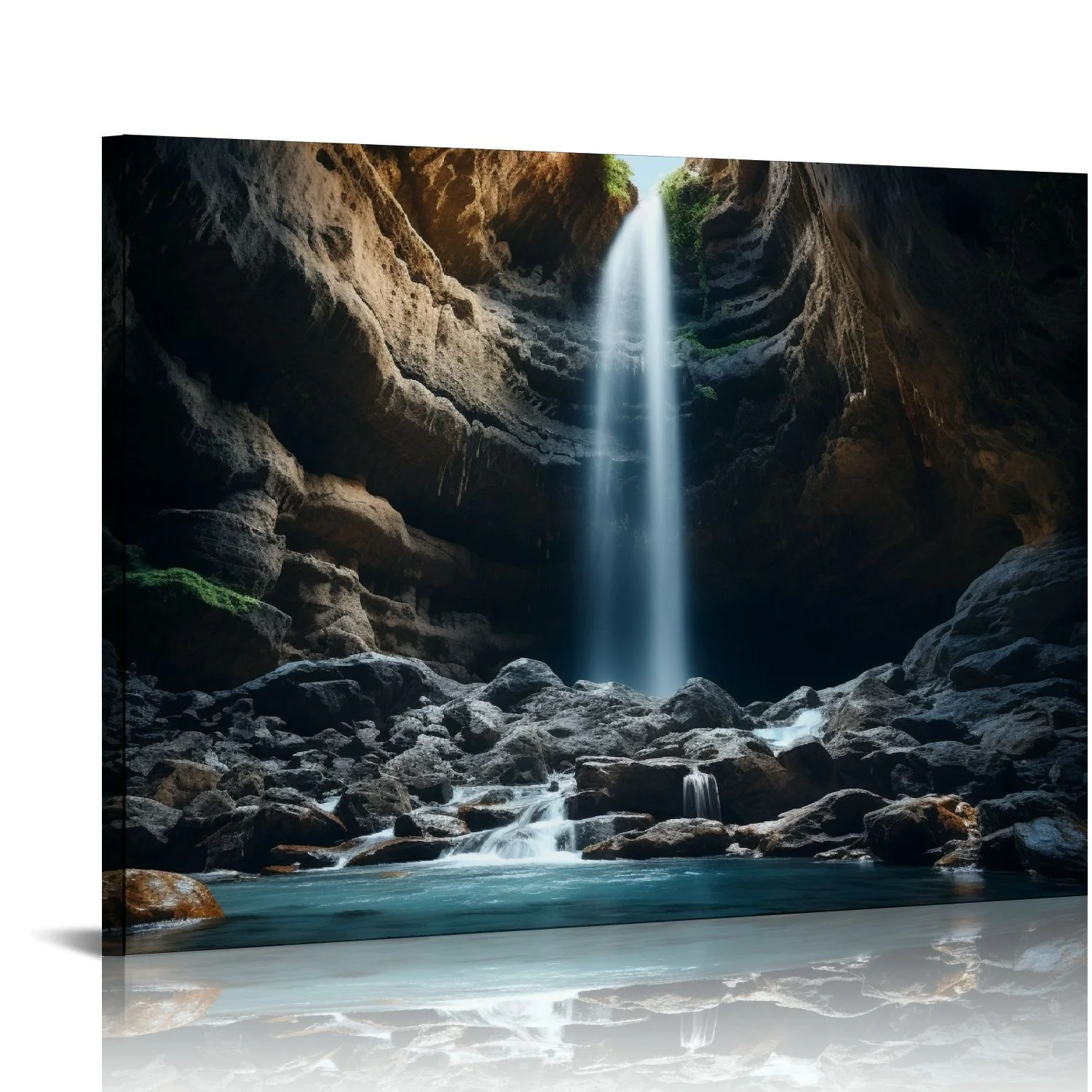 Nawypu Waterfall in Iceland Canvas Poster Wall Art Decor Print Picture Paintings for Living Room Bedroom Decoration Frame