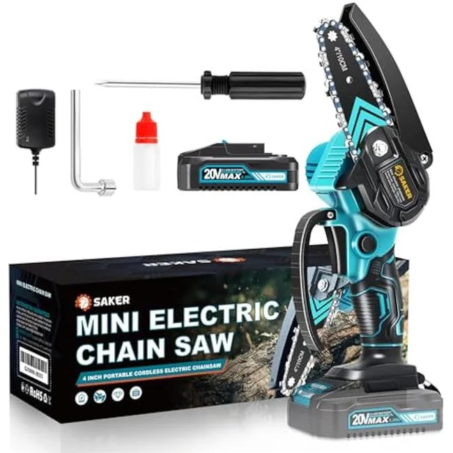 Nuegear  Pruning Shears Portable Electric Cordless Chainsaw for Tree Branches, Courtyard, Household & Garden, Black