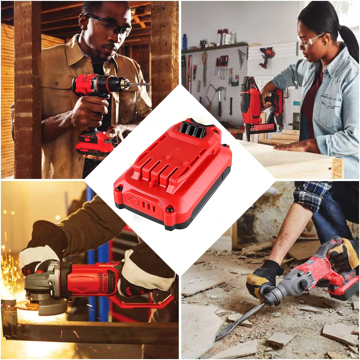 Mingsci 3.0Ah 20V CMCB204 for Craftsman V20 Red Lithium Ion Battery Compatible with CMCB204 CMCB204-2 CMCB202 CMCB202-2 CMCB201