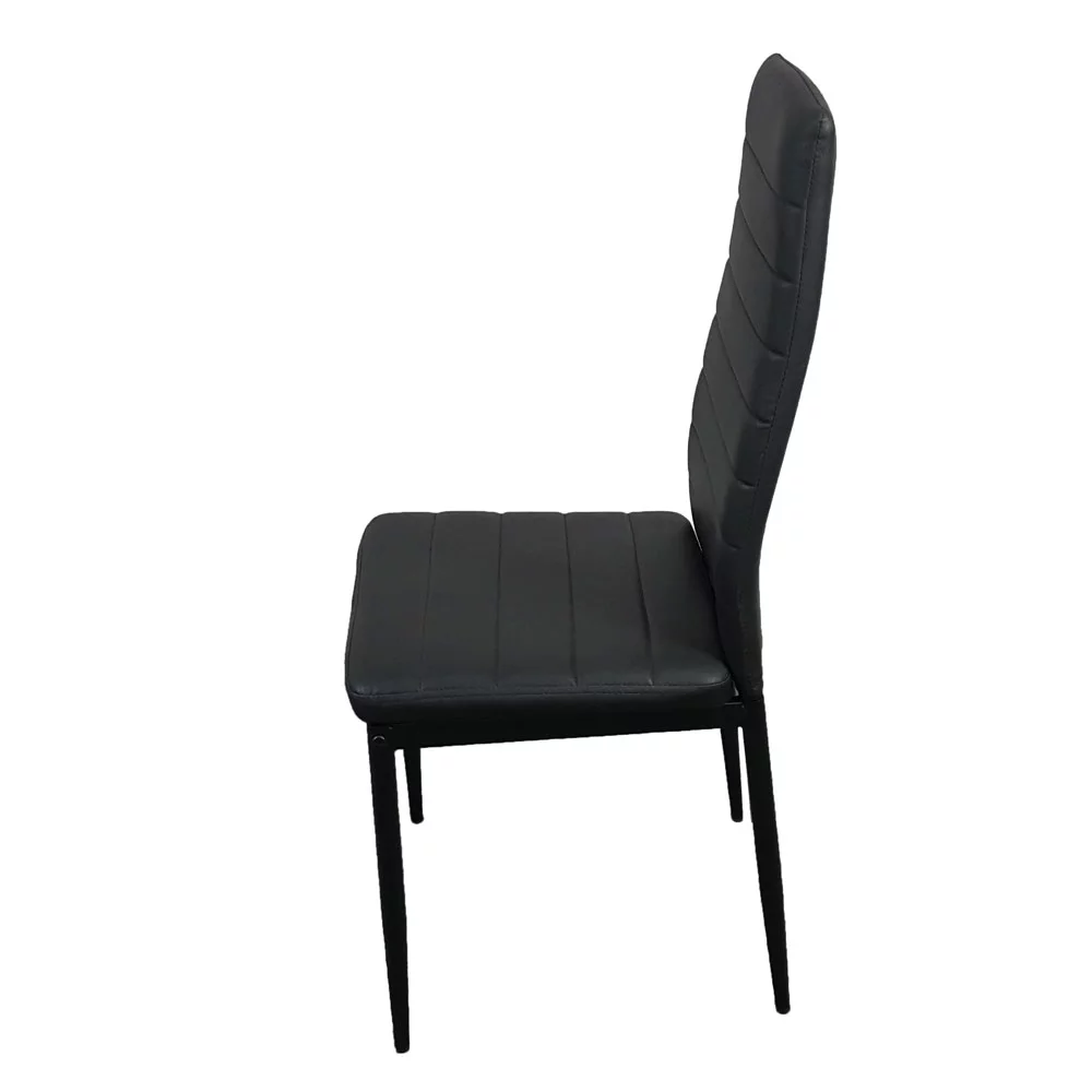 4pcs Dining Side Chairs Seat Elegant Design Home Furniture Black