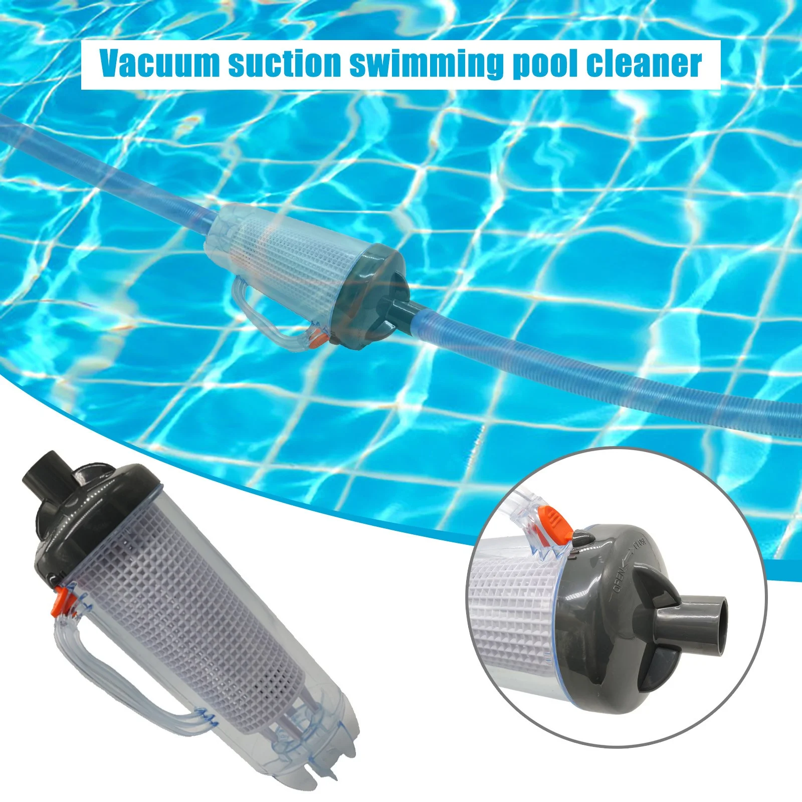 Mnycxen Pool Leaf Canister Automatic Vacuum Suction Swimming Pool Cleaners with Mesh Basket