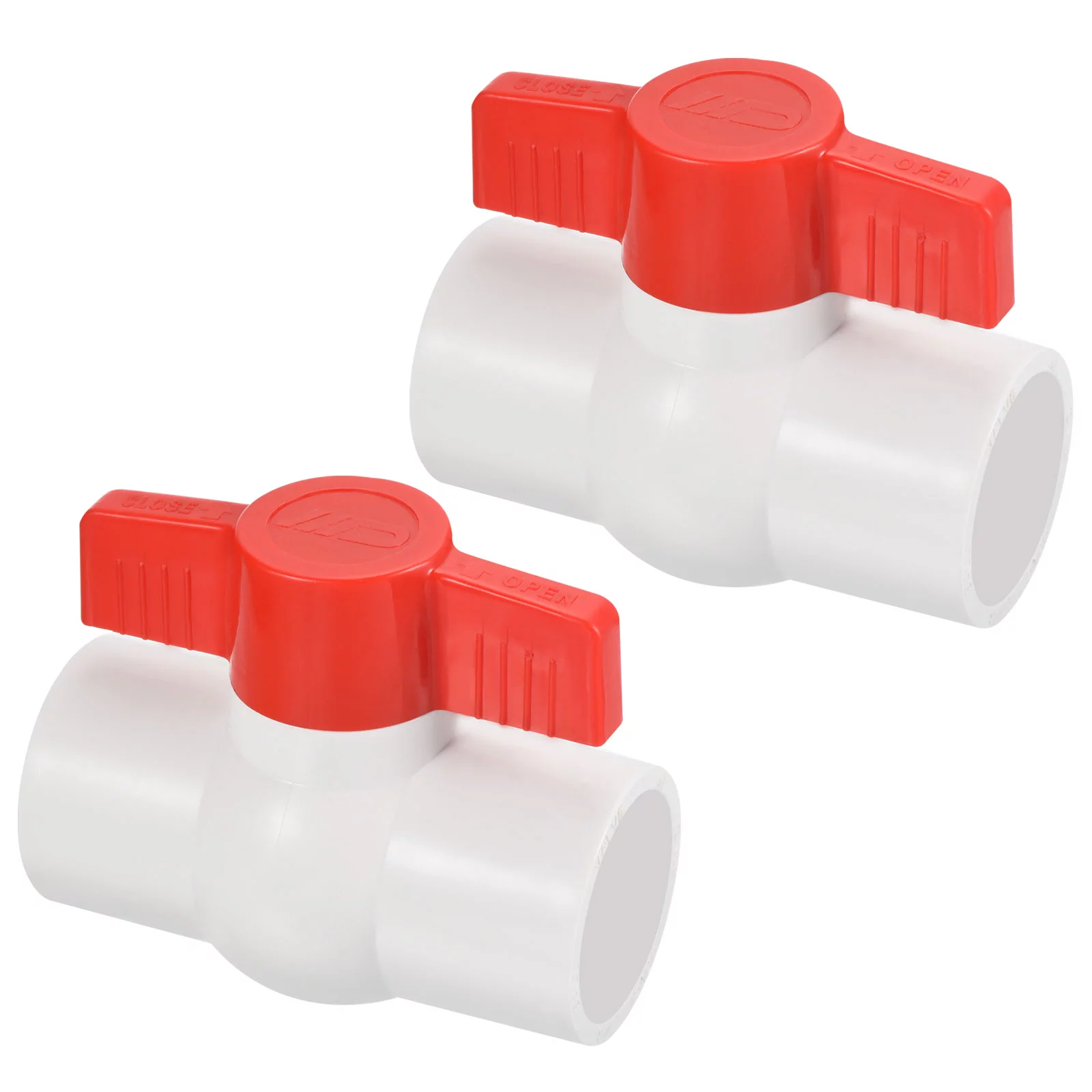 Uxcell 1-1/4'' UPVC Ball Valve Compact T Handle Round Socket Water Valve for Irrigation Water Treatment, 2 Pack White