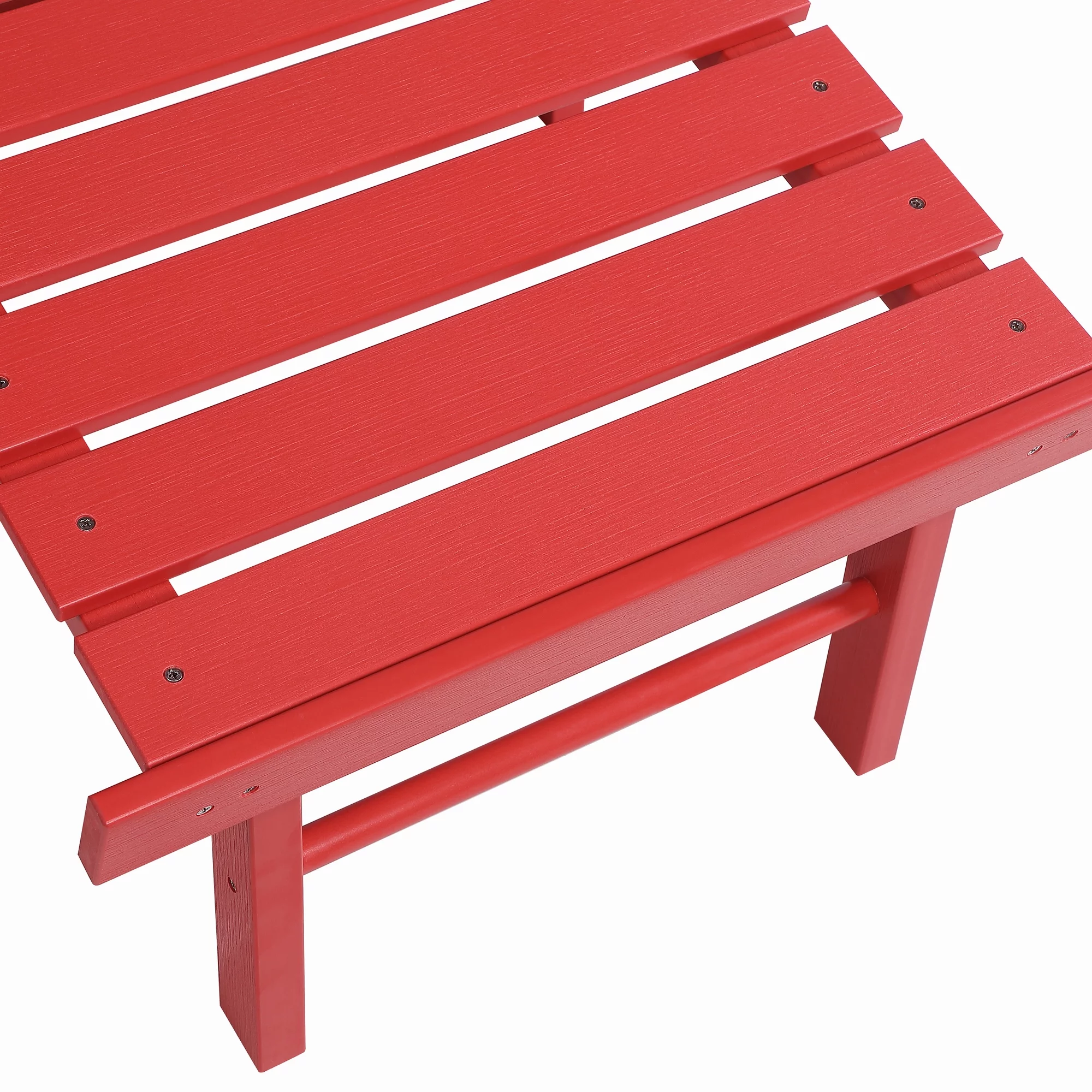 Hurley Stanton Drew Plastic/Resin Folding Adirondack Chair with Ottoman (Red)