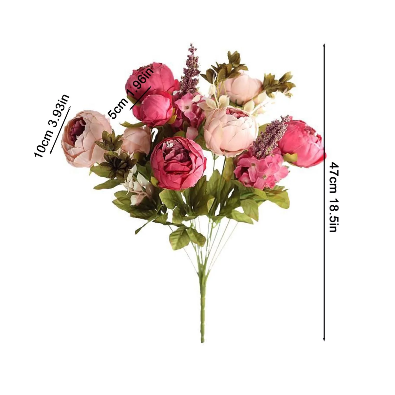 Scceatti Fake Flowers Silk Flowers Faux Peony for Outdoor 13 Core Covered Peony Simulation Peony Living Room Home Table Decorative Flowers Artificial Flowers Ornaments Home Decor