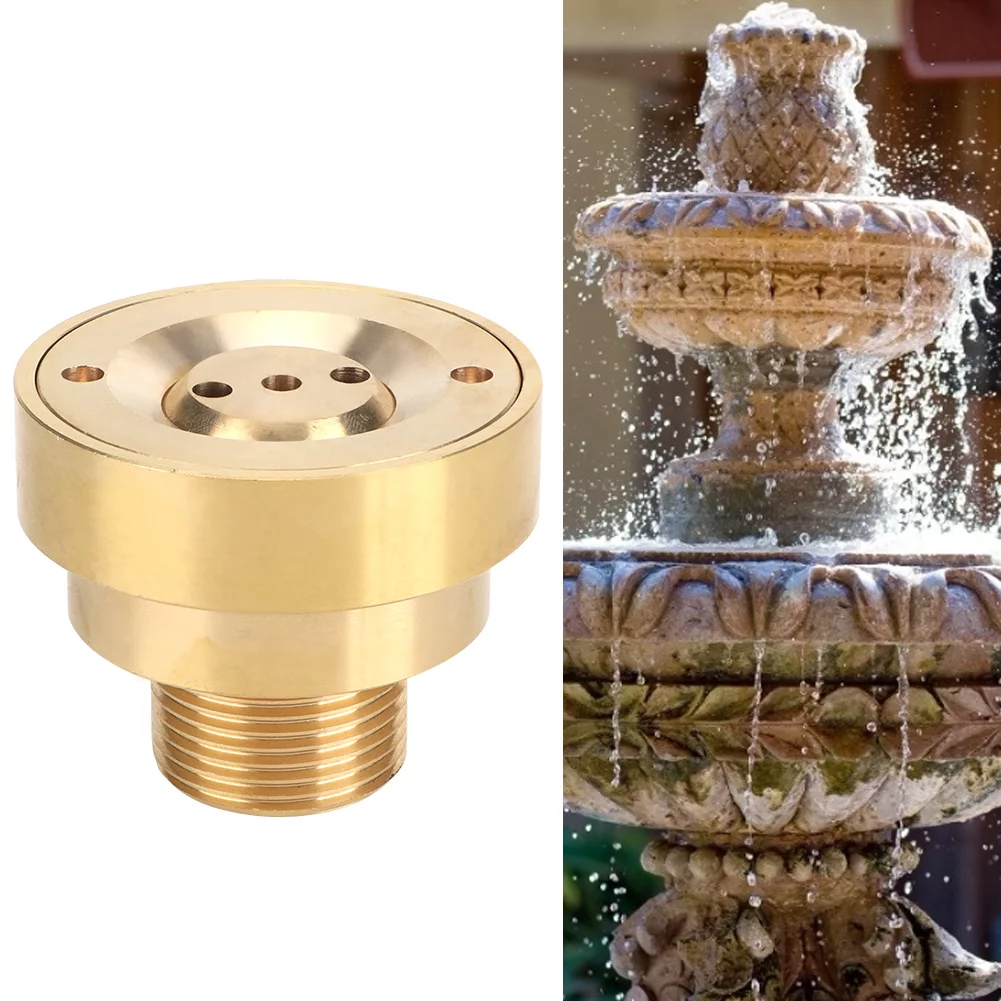 Verdant Touch Pond Sprinkler Head G1in 32mm Male Thread Brass Column Water Fountain Nozzle Spray Sprinkler Head Garden Nozzle