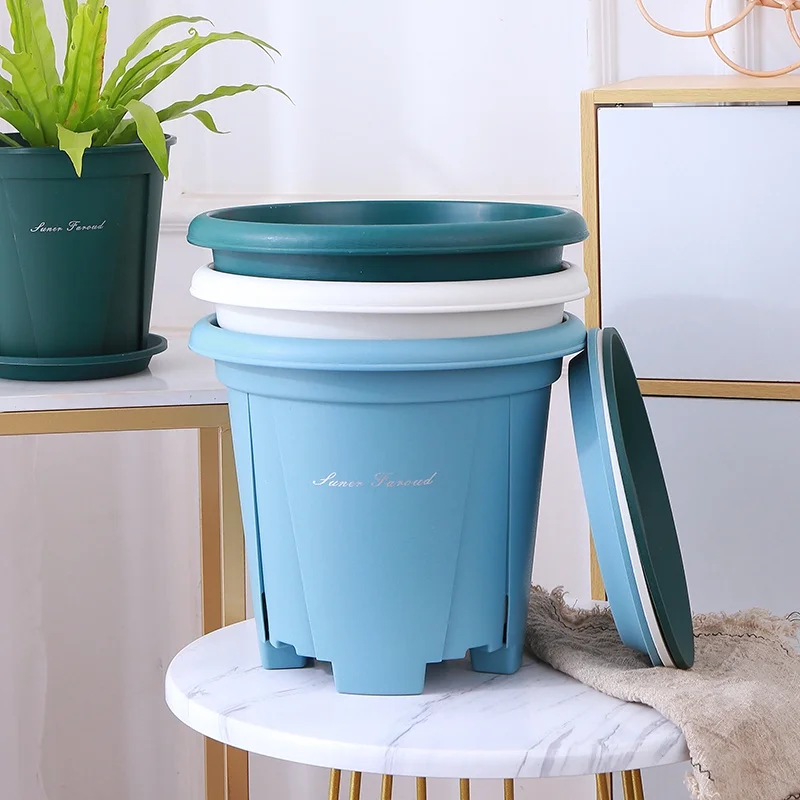 Domestic Qingshan Basin Control Root Flower Basin Moon Iron Line Lotus Green Dill Thick Gallon Flower Pot Plastic Flower Pot