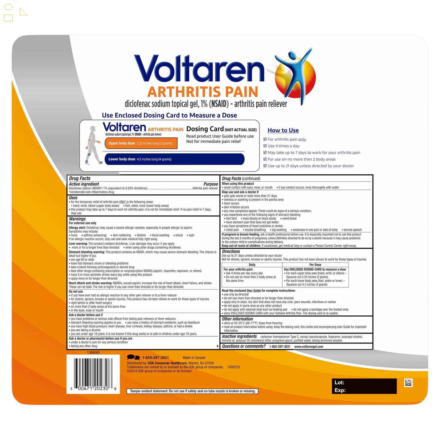 Voltaren Arthritis Pain Gel, 12.34 Ounces 1% Diclofenac Sodium