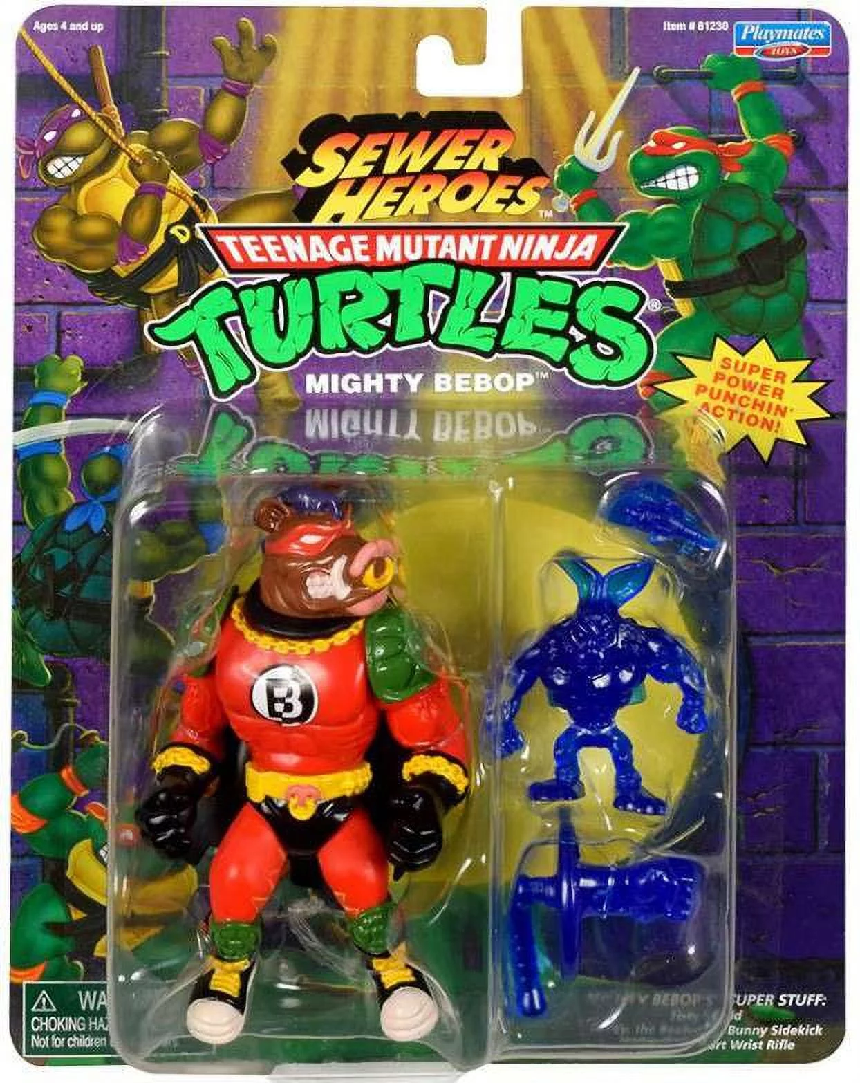 Teenage Mutant Ninja Turtles Sewer Heroes Mighty Bebop Action Figure (The Muscle-Bound Mutant Menace)