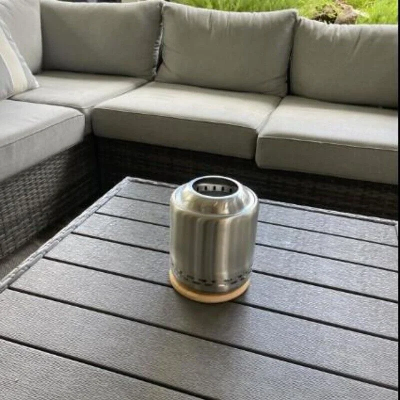 Tabletop Fire Pit with Stand, Low Smoke , 360° Airflow Mini Fire Pit