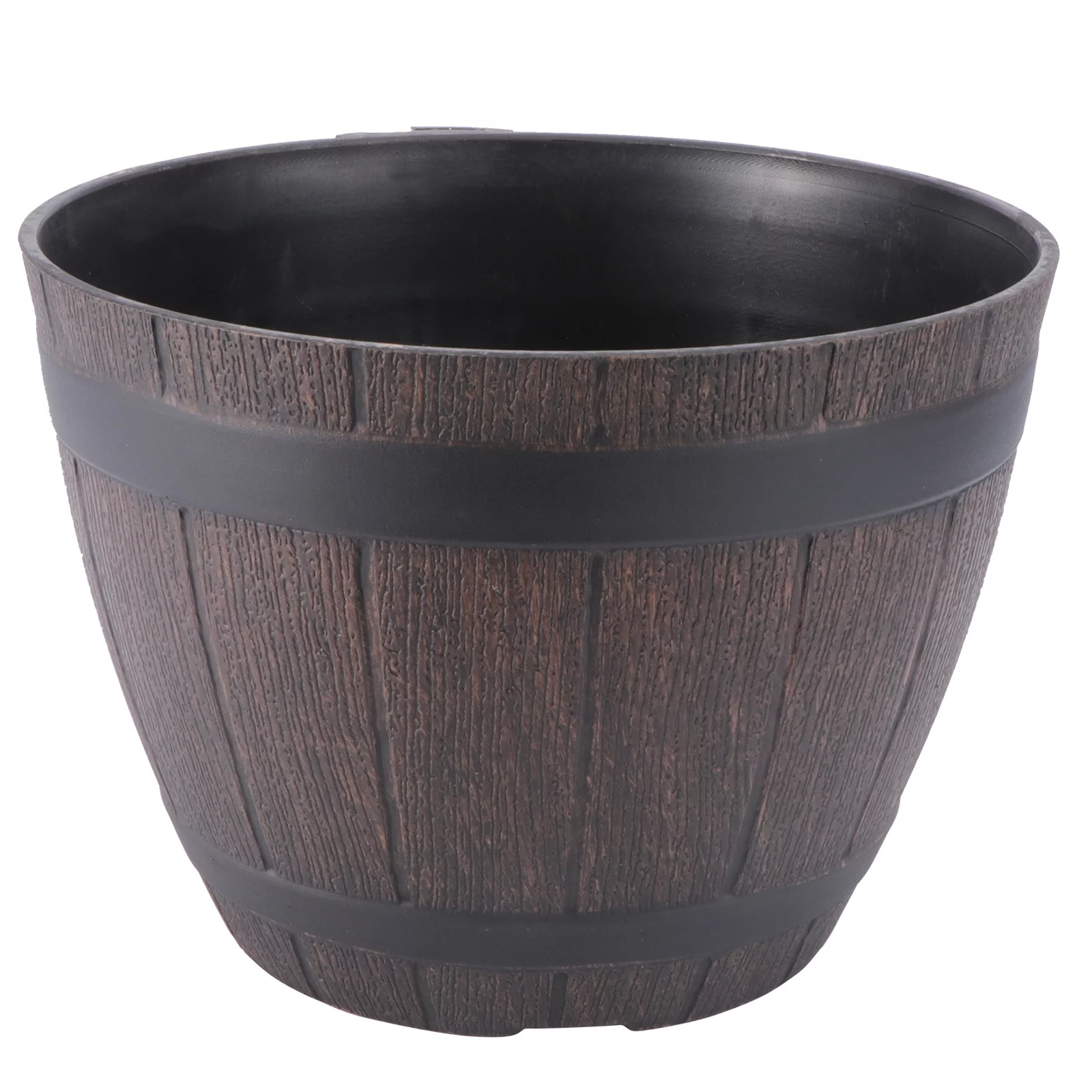 Gongxipen Resin Barrels Flowerpot Imitation Rattan Wooden Barrels Outdoor Bonsai Garden Floor Flower Pot