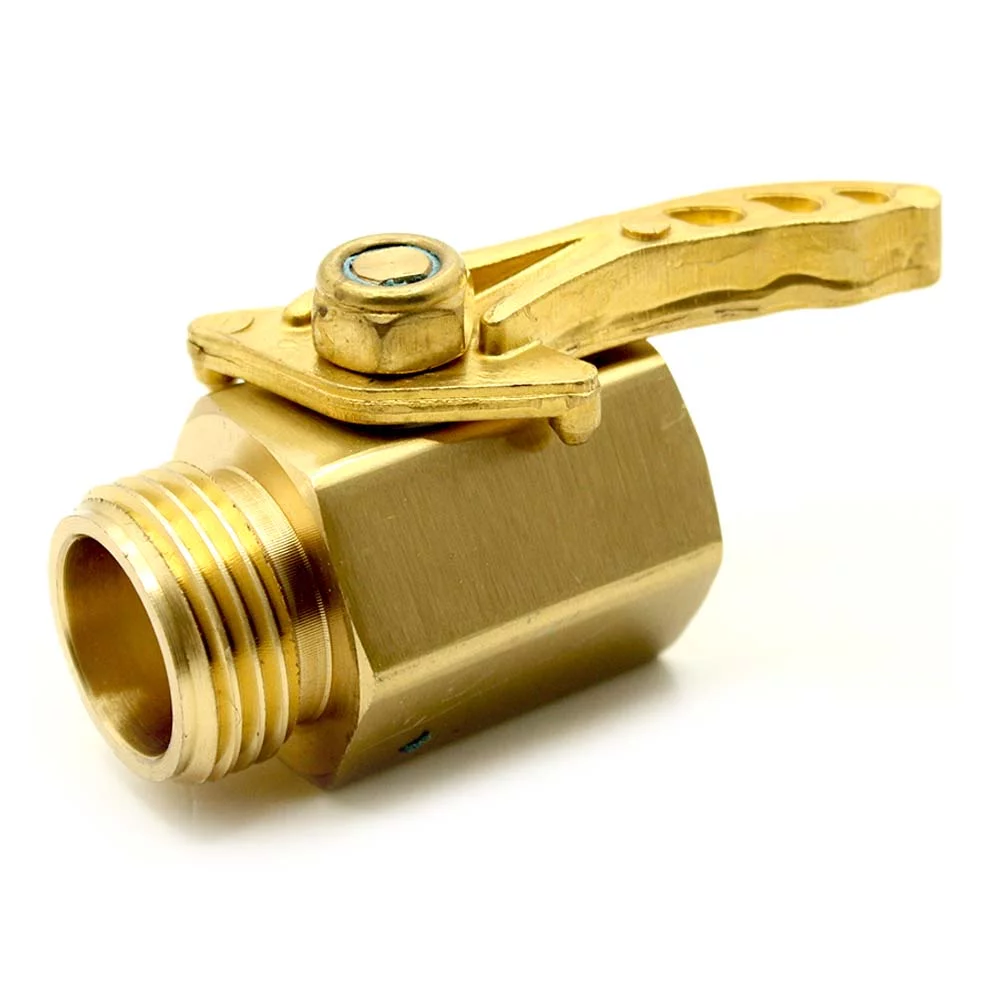 Thrifco 4403380 Heavy Duty 3/4 Inch Brass Garden Hose Shut Off Valve with Large Handle