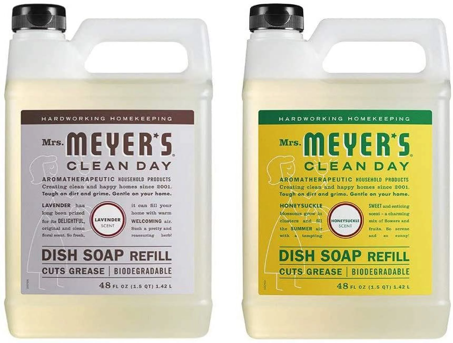Liquid Dish Soap Refill, 1 Pack Lanvender, 1 Pack Honeysuckle, 48 OZ each