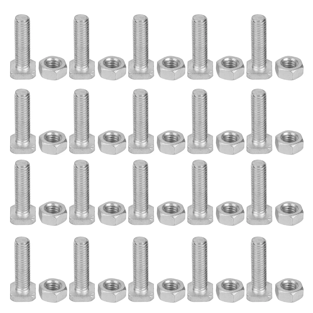 MAGT Greenhouse Nuts and Bolts, 20 Set 22mm Aluminium M6x22 Nuts and M6 Bolts Set for Installing and Fixing Greenhouse