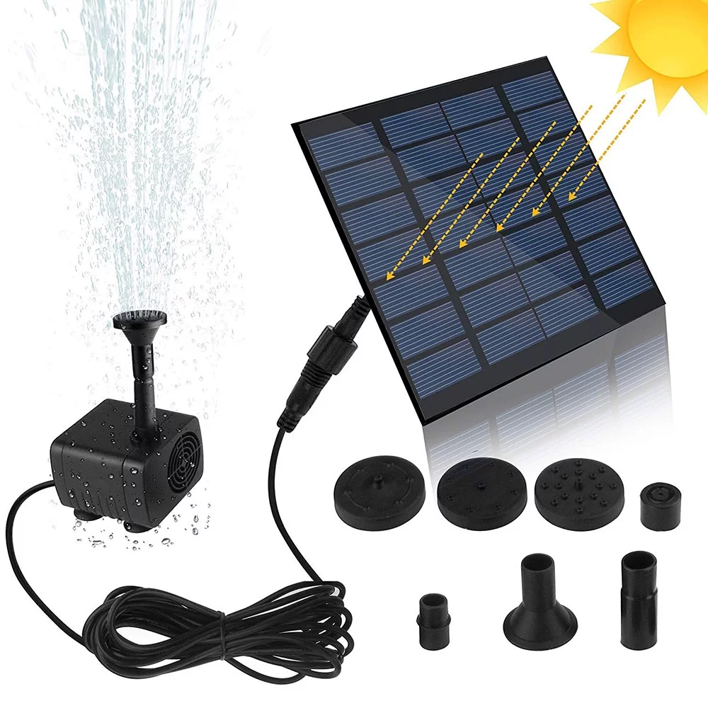 Anself Solar Fountain Pump Solar  Bird Bath Fountain Solar Panel Water Pump for Garden Pool