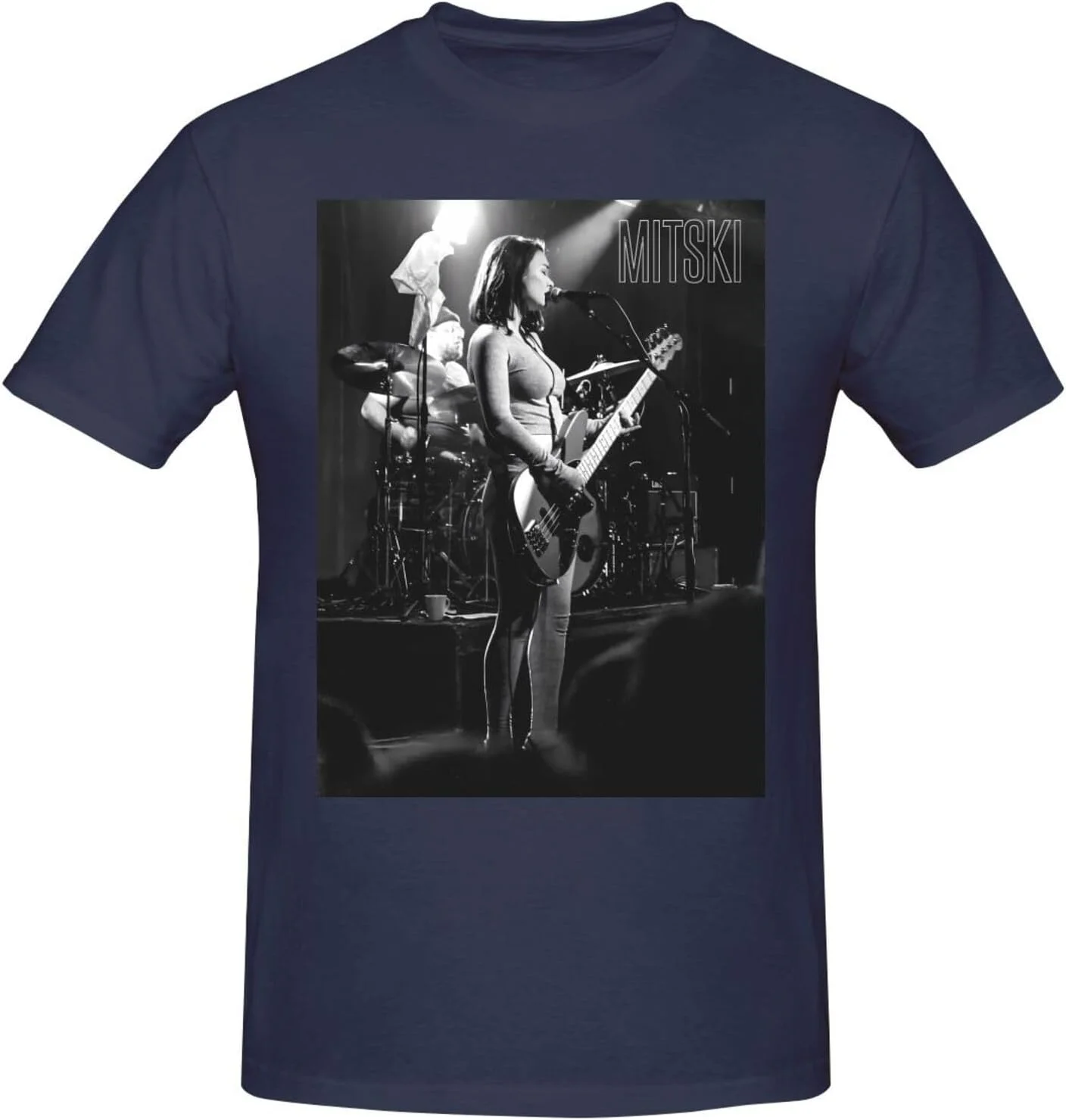 Mitskis Music Miyawaki Shirt Men's Crew Neck Short Sleeve Tops Fashion Trend Tee Deep Heather Style-Navy Blue 3X-Large