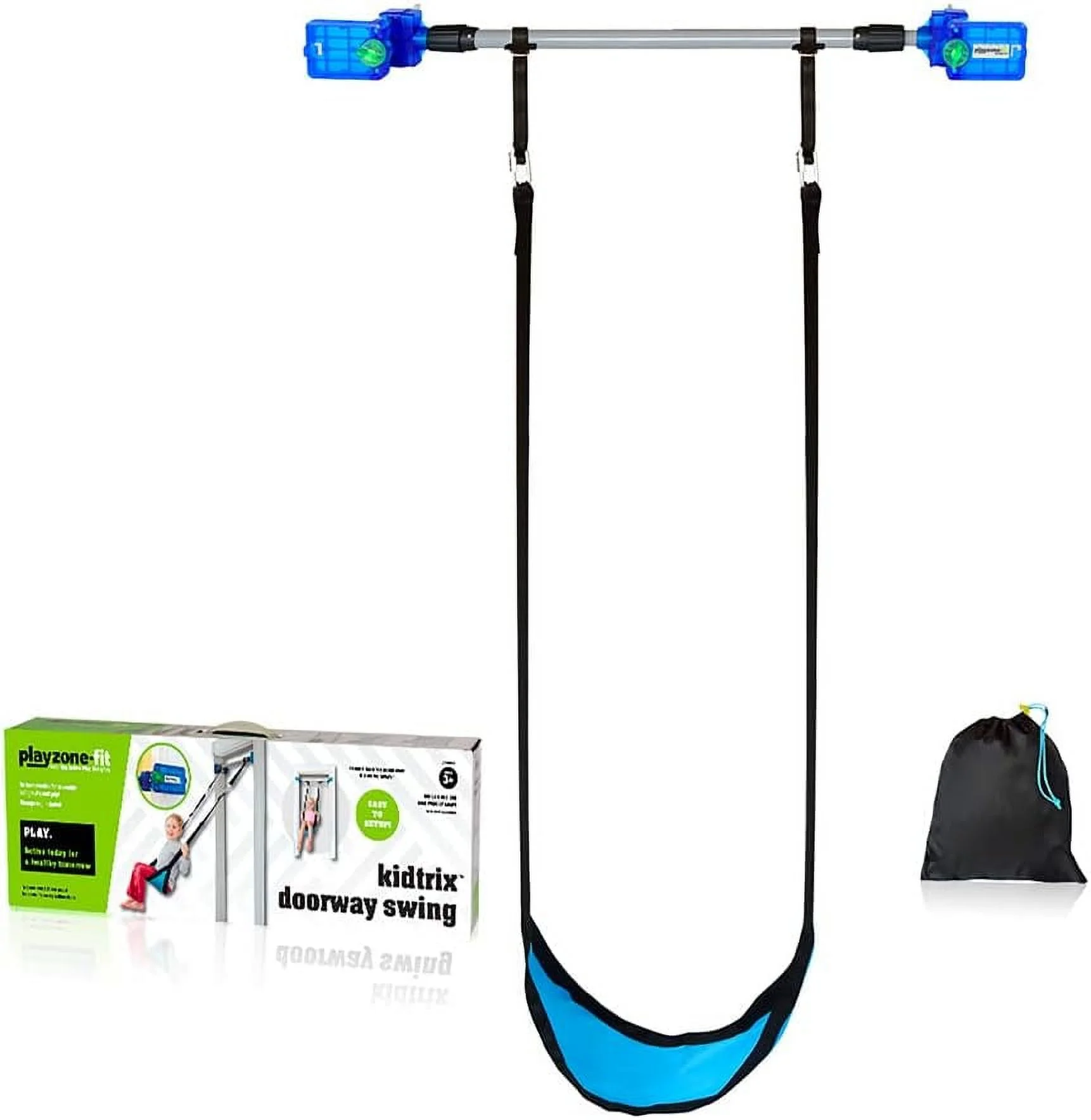 Playzone-fit Kidtrix Doorway Swing Kit - Fun Indoor Doorway Swing for Kids - Includes Classic Swing Seat - Weight Limit 150 lbs. - Recommended Ages 3+ Years