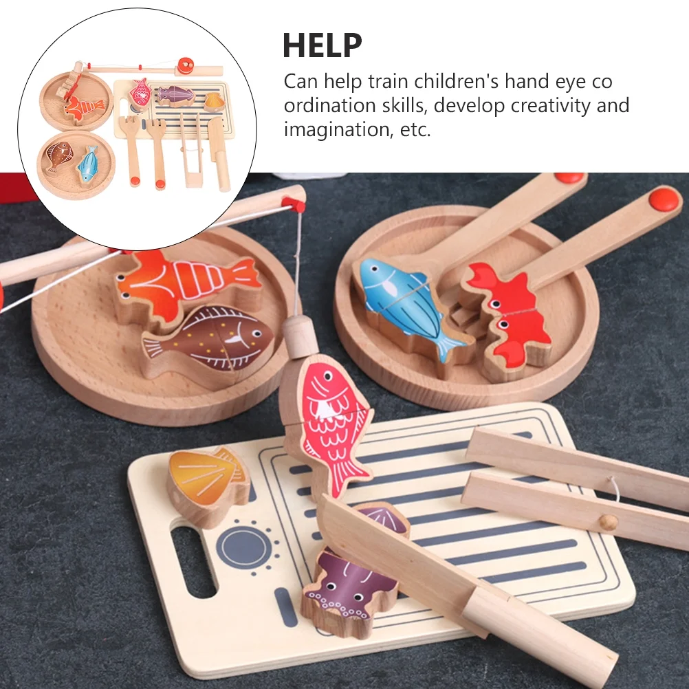 Cecilia Food Cutting Toy Play Fish Toys Children’s House Funny Kitchen Playhouse Set Girl