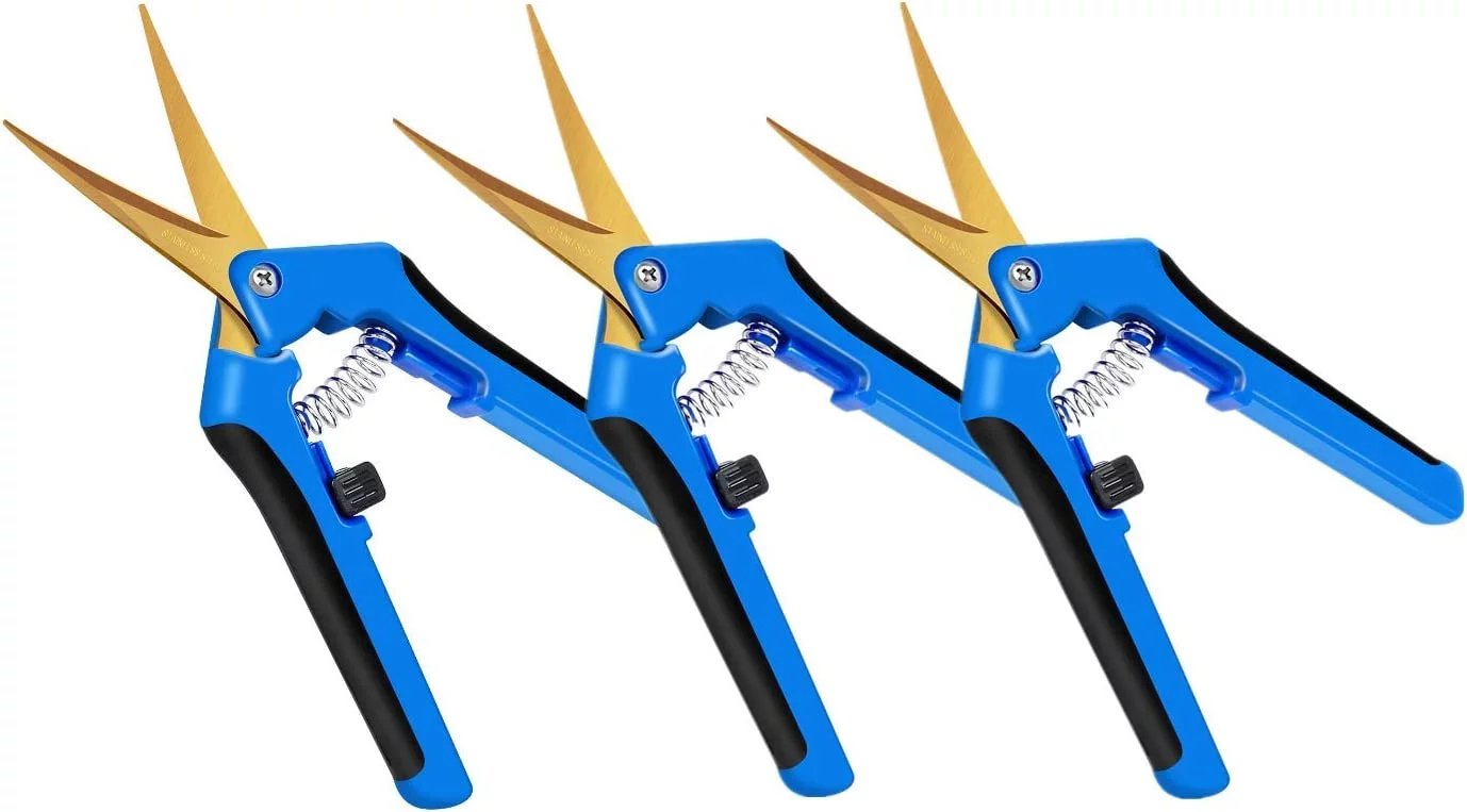 iPower 3-Pack 6.5 inch Gardening Scissors Hand Pruner Pruning Shear Curved Precision Blades