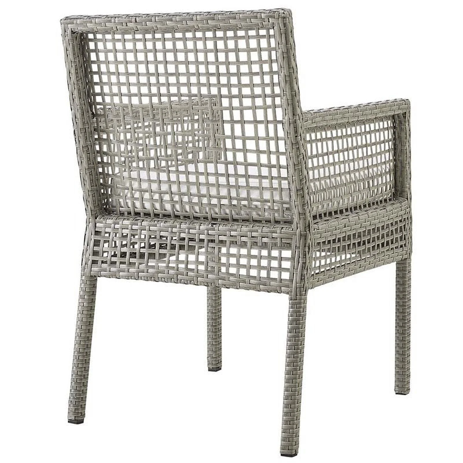 Pemberly Row  Patio Dining Arm Chair in Gray and White