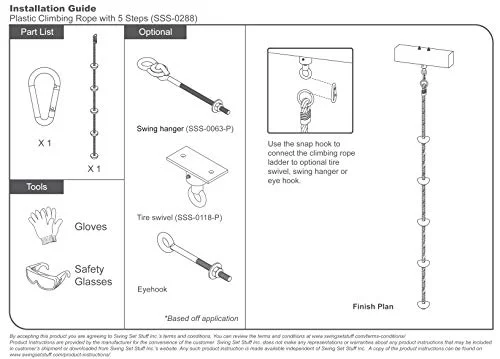 Swing Set Stuff Inc. Climbing Rope with Steps Yellow