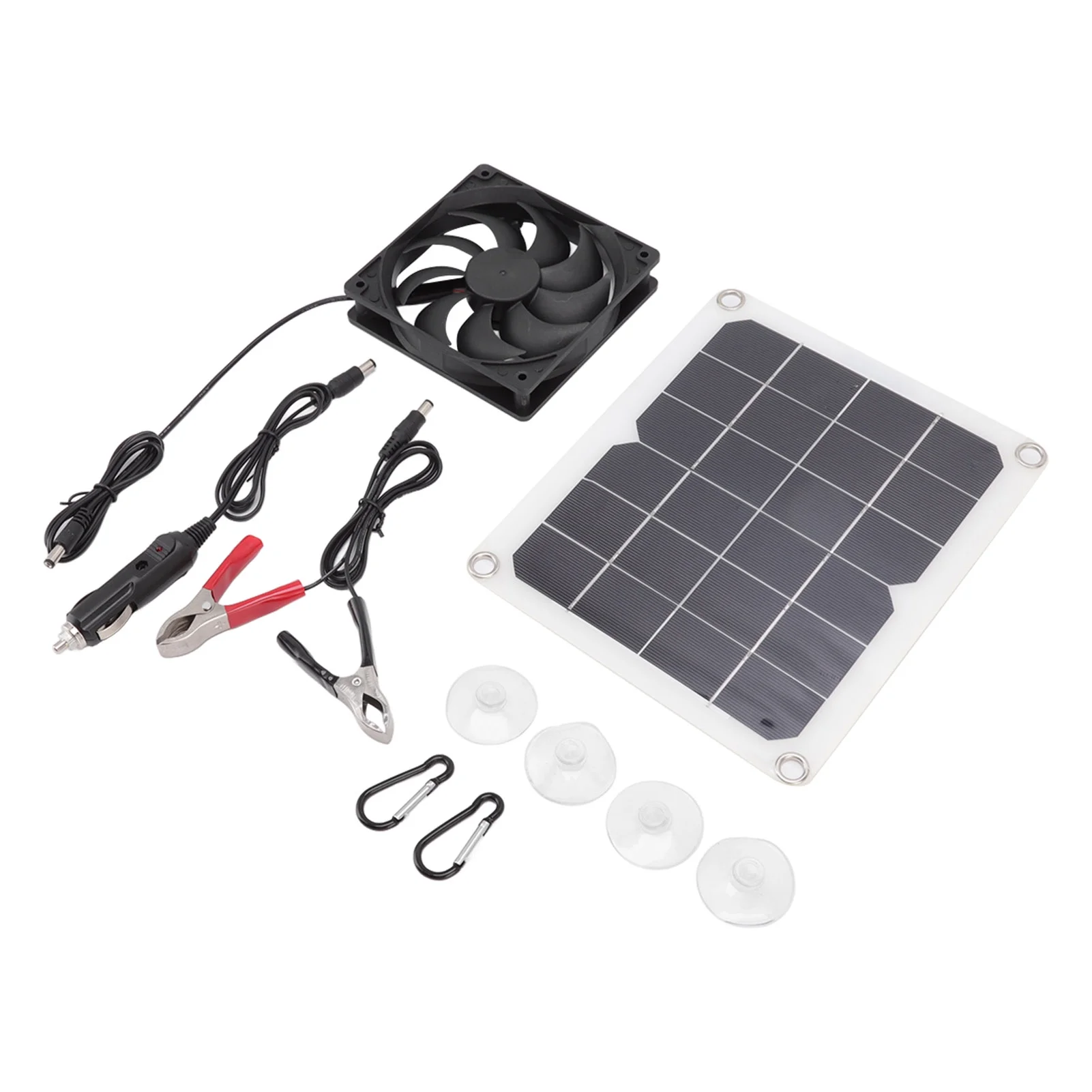 DEWIN Solar Panel Fan Set, 10W 6V Solar Panel Fan Kit 3000 Rpm Silicon Plastic Solar Panel Fan Solar Exhaust Fan Portable Fan for Greenhouse Pet