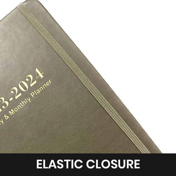 STECCO - Daily Planner 2023-2024 Weekly and Monthly Planner (Gray), Weekly Planner, Monthly Planner, Daily Planner, Hourly