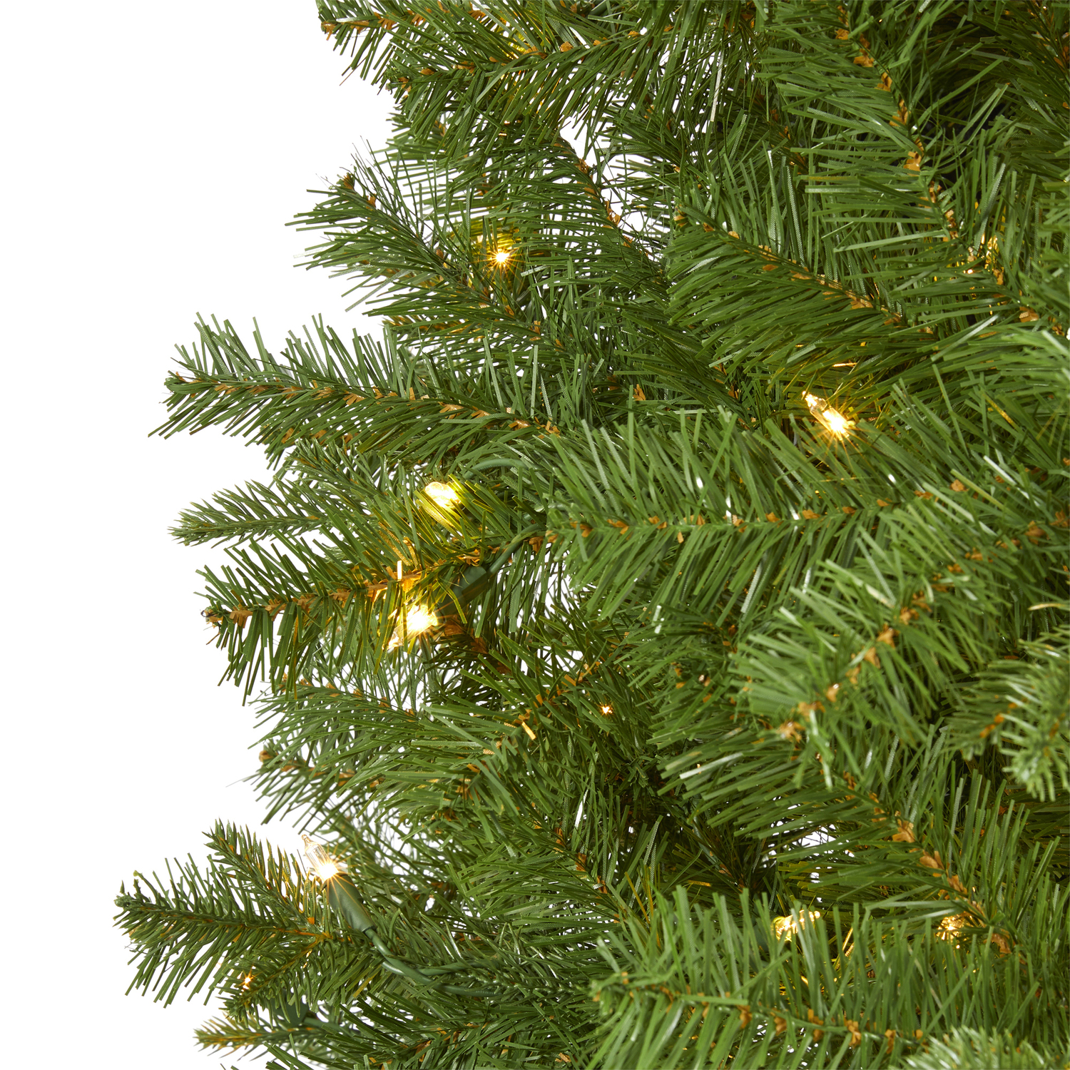 Nearly Natural 6.5' Pre-Lit Vancouver Spruce Artificial Christmas Tree, Warm Clear LED Lights