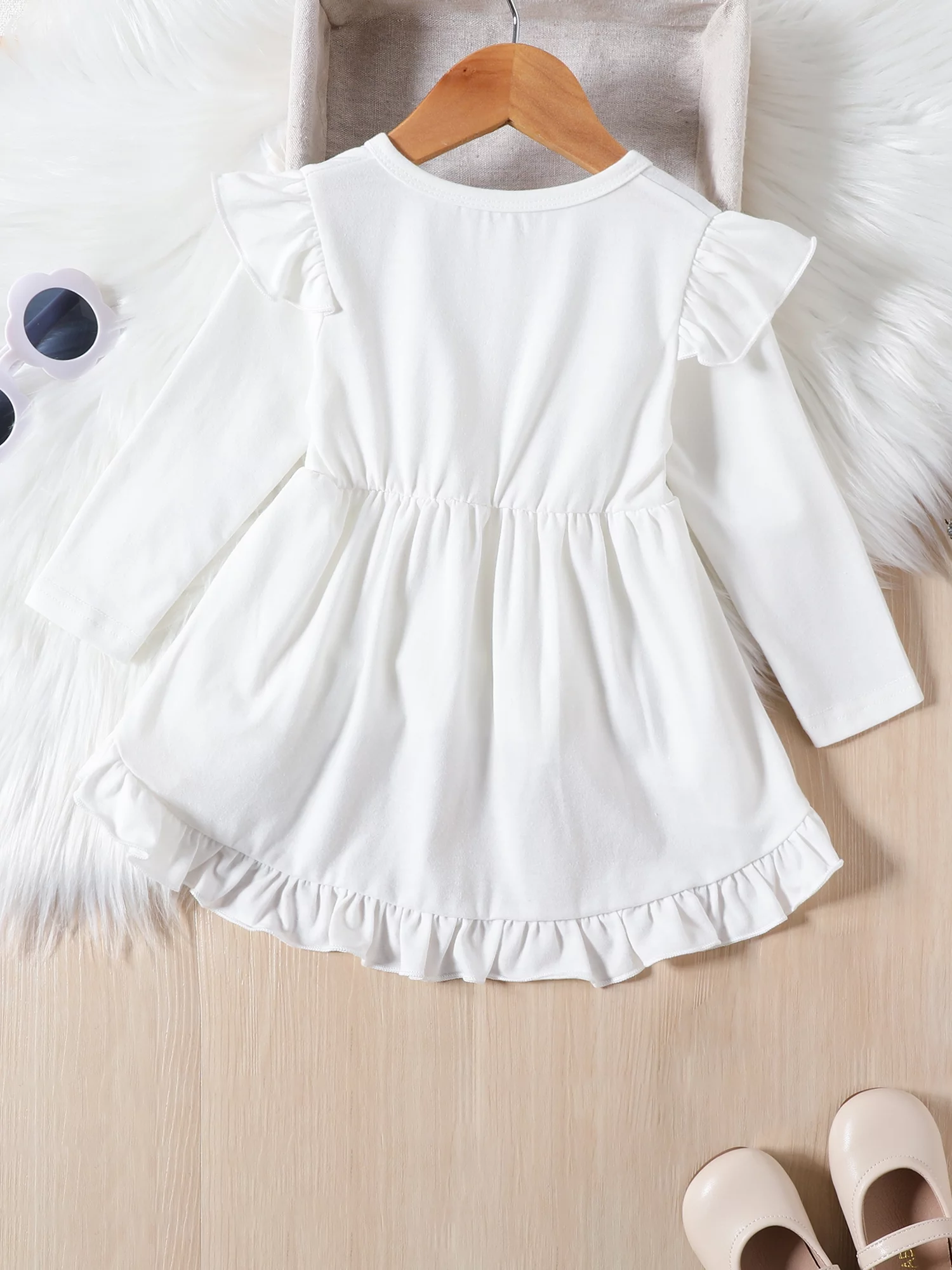 Western Girls Pants Set Ruffles Trim Flying Sleeve Shirt and Cow Print Flared Pants Headband Kids Casual Fall 3Pcs Outfits