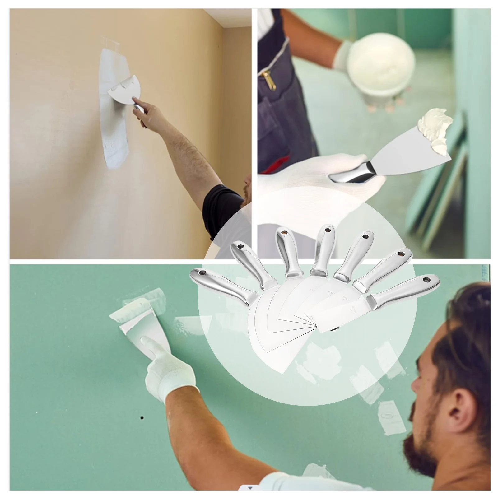 Hand tools shovel,Hand Tools Knife Paint Scraper Set Putty Knife All-stainless Knife Set Scraper One Steel Scraper 5pcs One Piece Premium Polished All Stainless Steel Scraper Knife Mud Dsfen