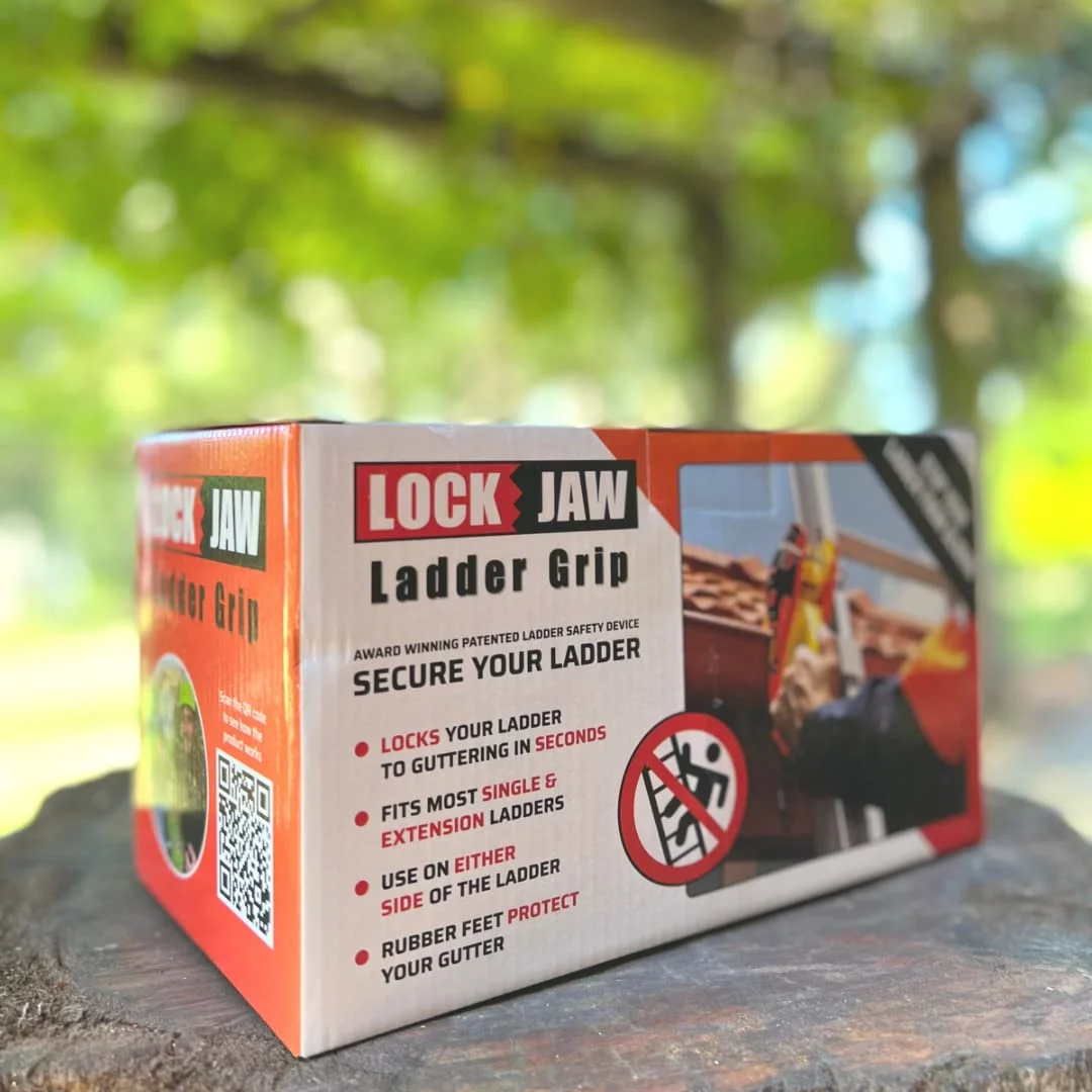 Lock Jaw Ladder Grip - Ladder Safety Clip - Feel Secure on Your Ladders and Climb Safer