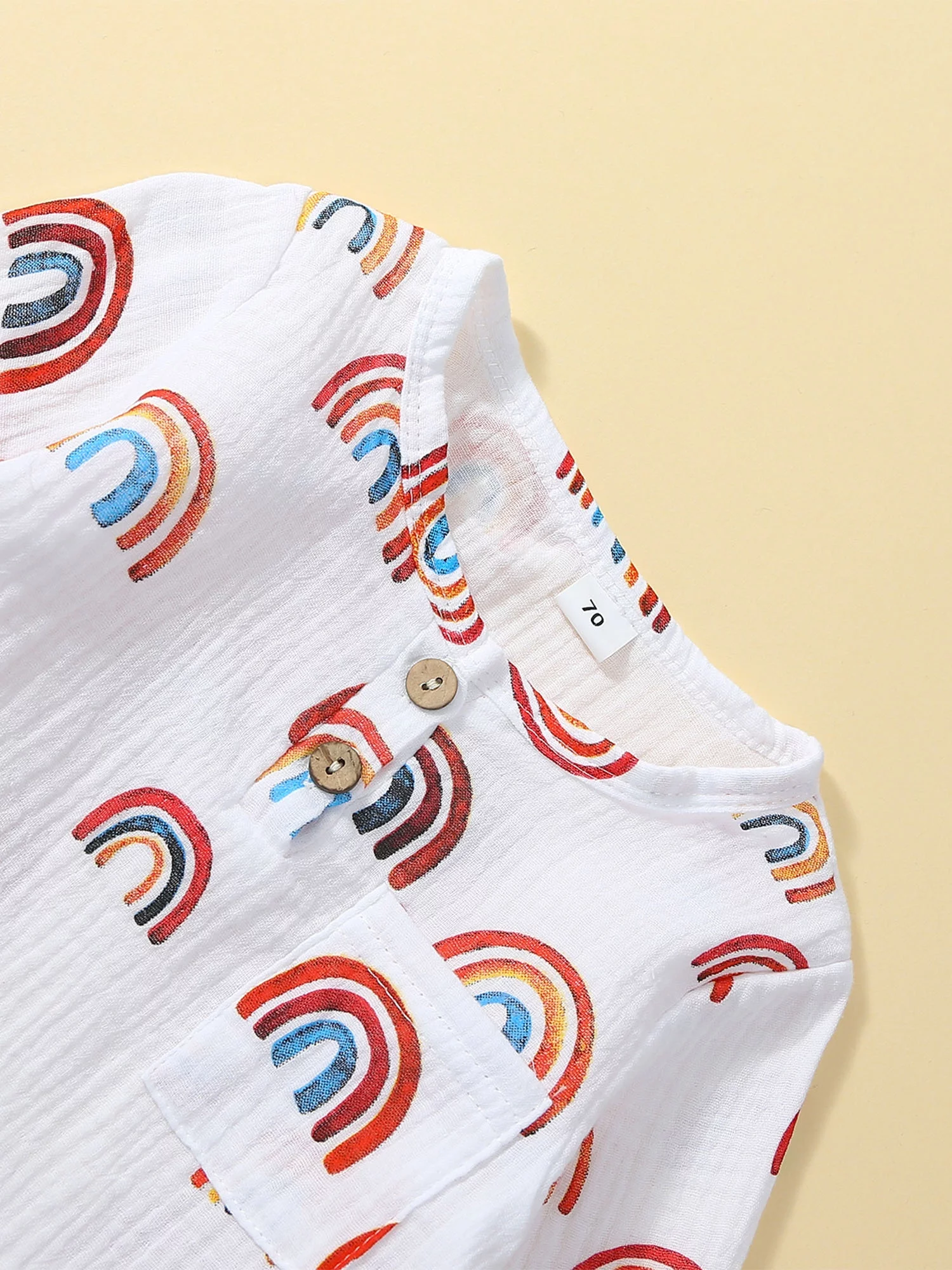 Toddler Infant Baby Boy Girl Fall Clothes Rainbow Print Tops with Pants Coming Home Outfit