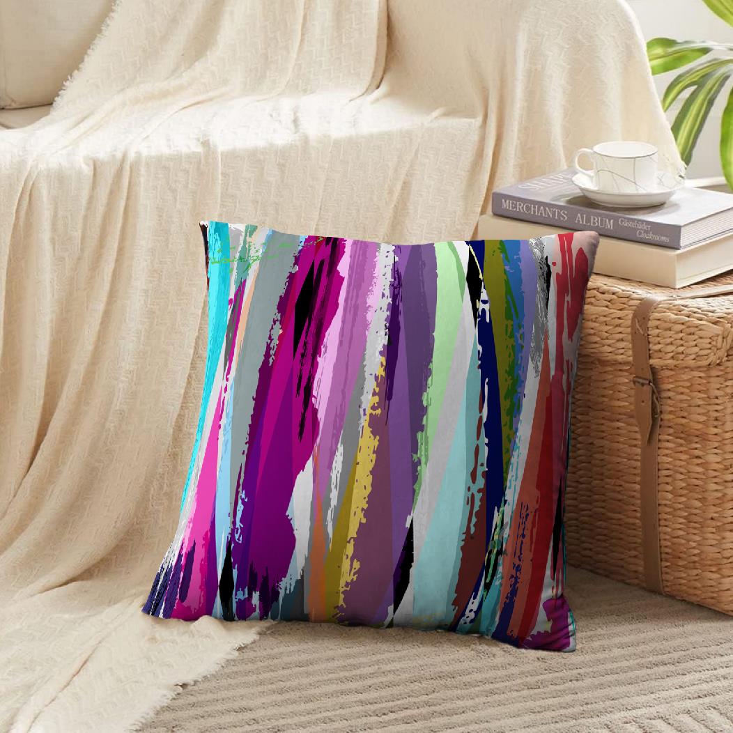 LALILO Throw Pillow Covers With Strokes Splashes And Geometric Lines Art Cushion Cover 18