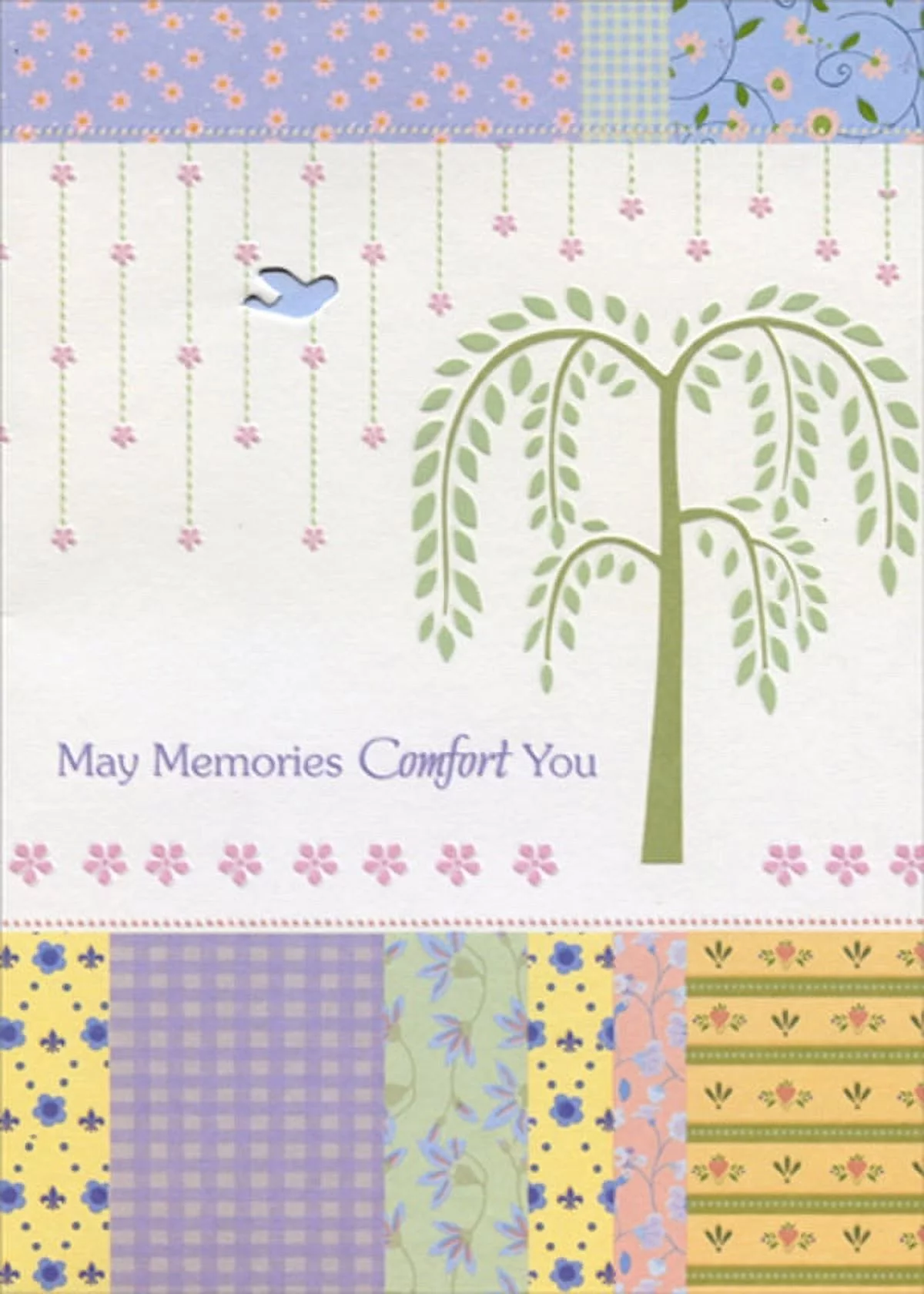 Designer Greetings Die Cut Bird Window and Weeping Willow Tree Sympathy Card