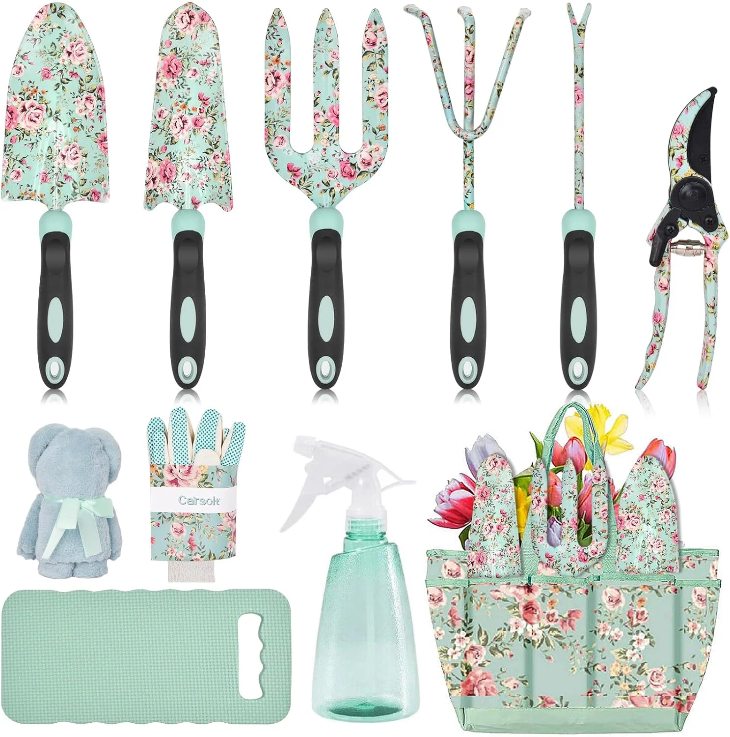 Garden Tools Set  z 11 Pcs Heavy Duty Floral Gardening Tools Kit with Non-Slip Rubber Handle  Special Gardening Gifts for Women Birthday Box
