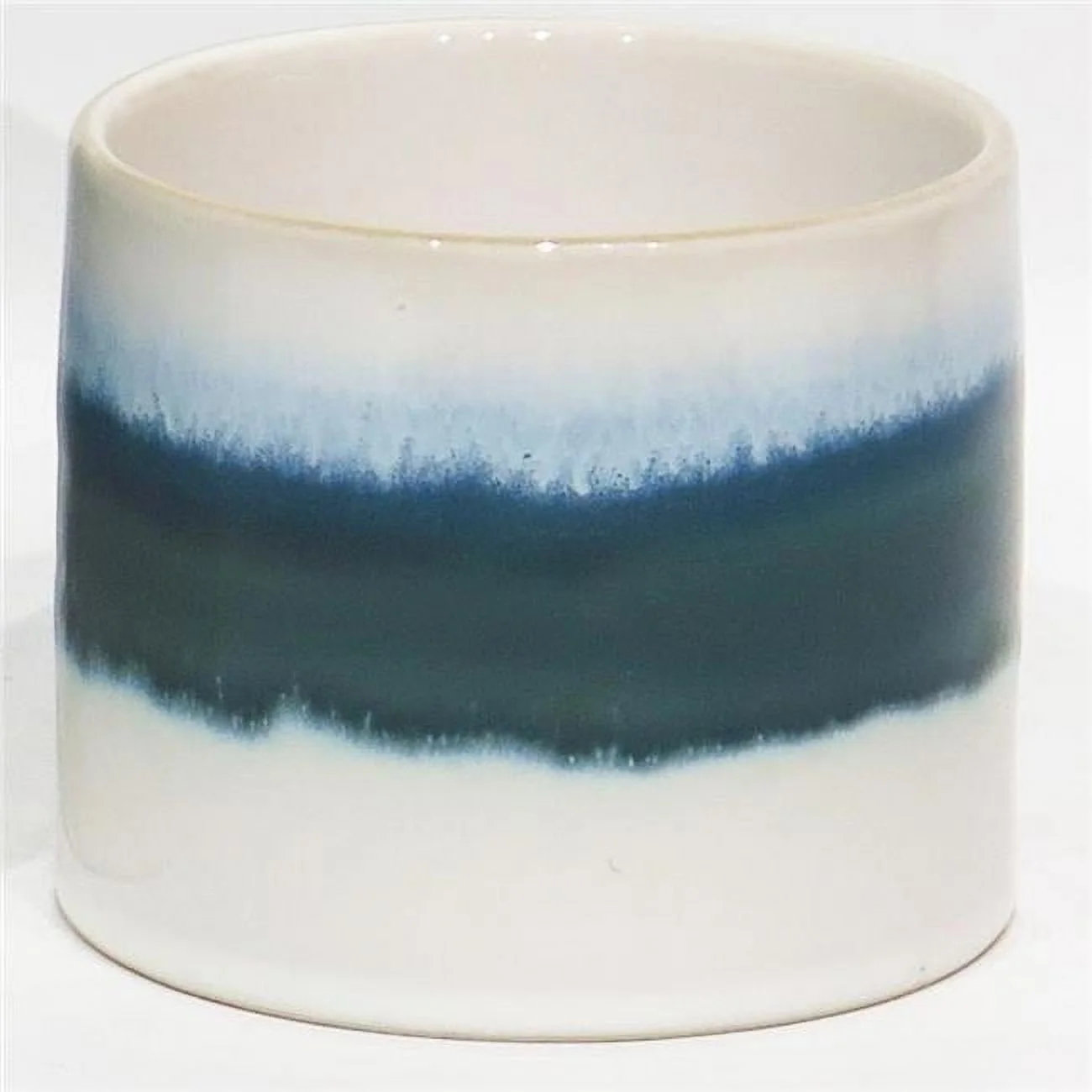 AI-CE00-178-Q06 White with Blue & Green Reactive Glaze Ceramic Planter - Set of 6