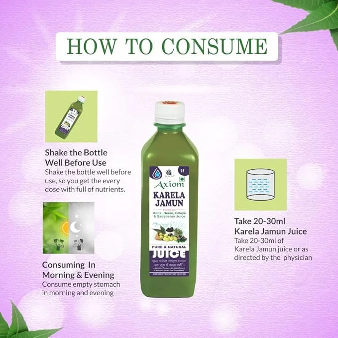 Axiom Karela Jamun Juice 500ml + Giloye Tablets