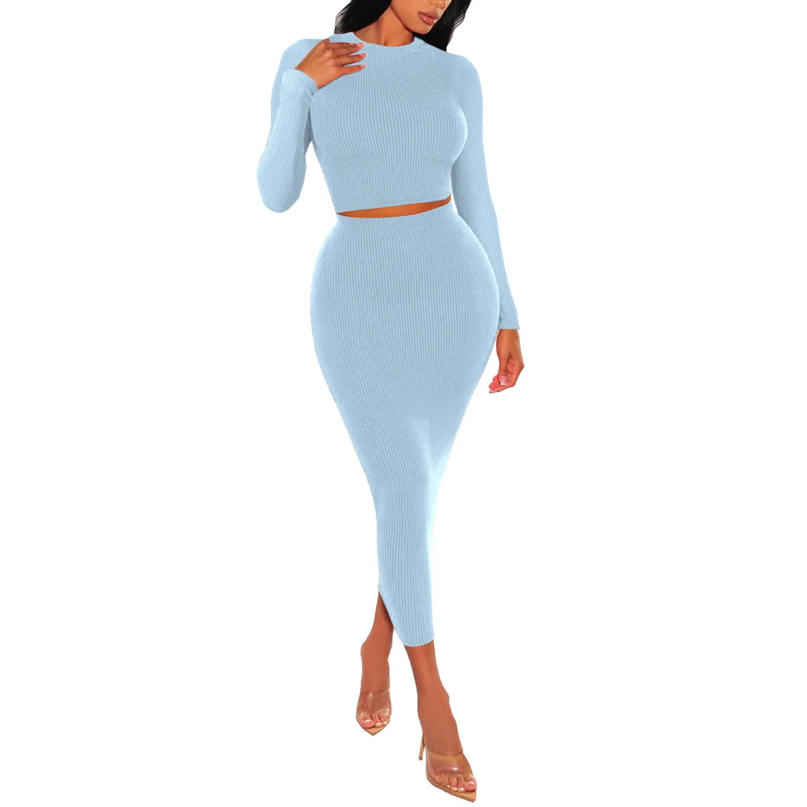 Summer Mini Skirt Womens Autumn And Winter Fashion Set Waist Wrapped Hip Wrapped Skirt Mid Length Skirt Two Piece Set Skirting Board Cleaner Brush