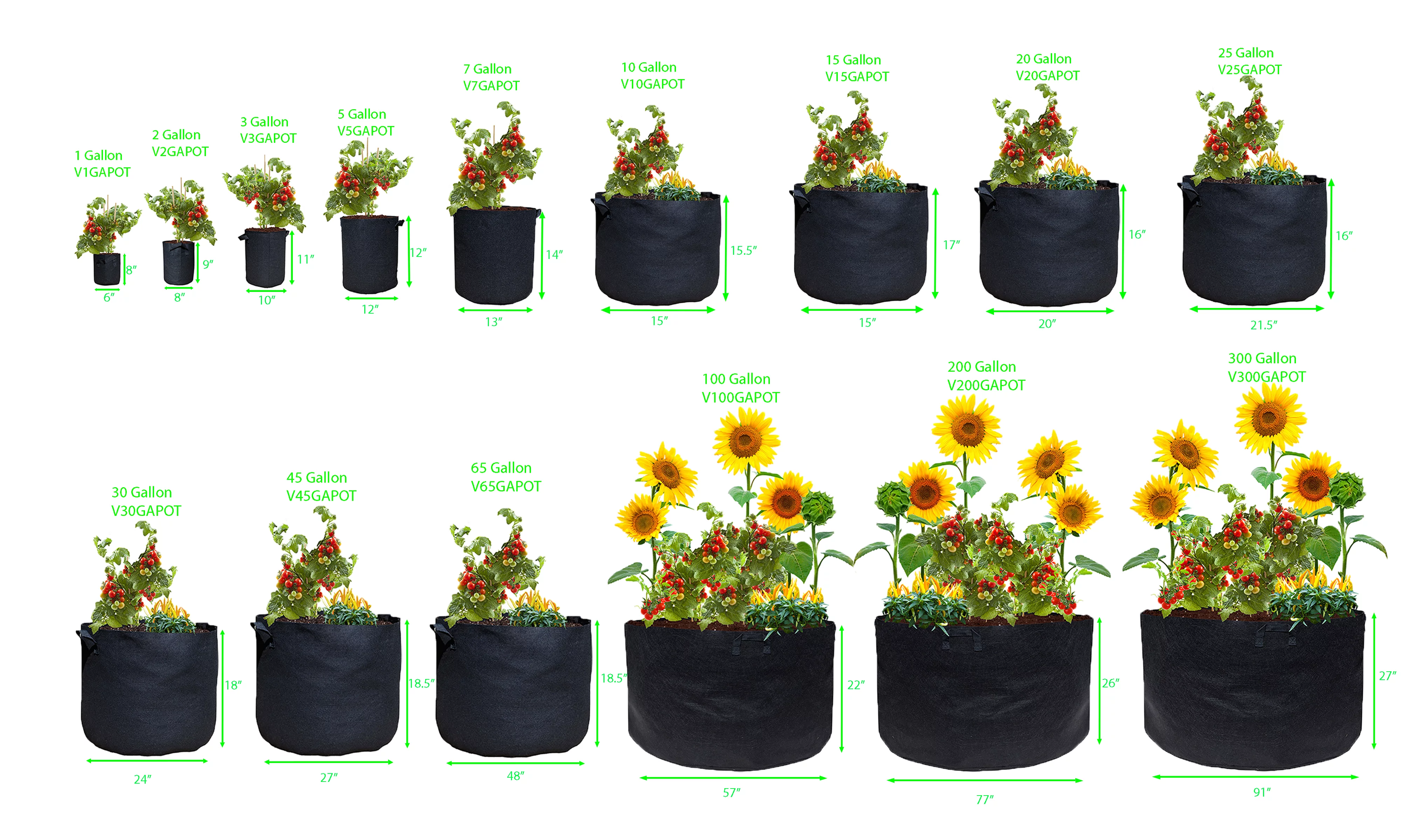 2 Gal. Breathable Fabric Root Aeration Pot with Handles (10-Pack)