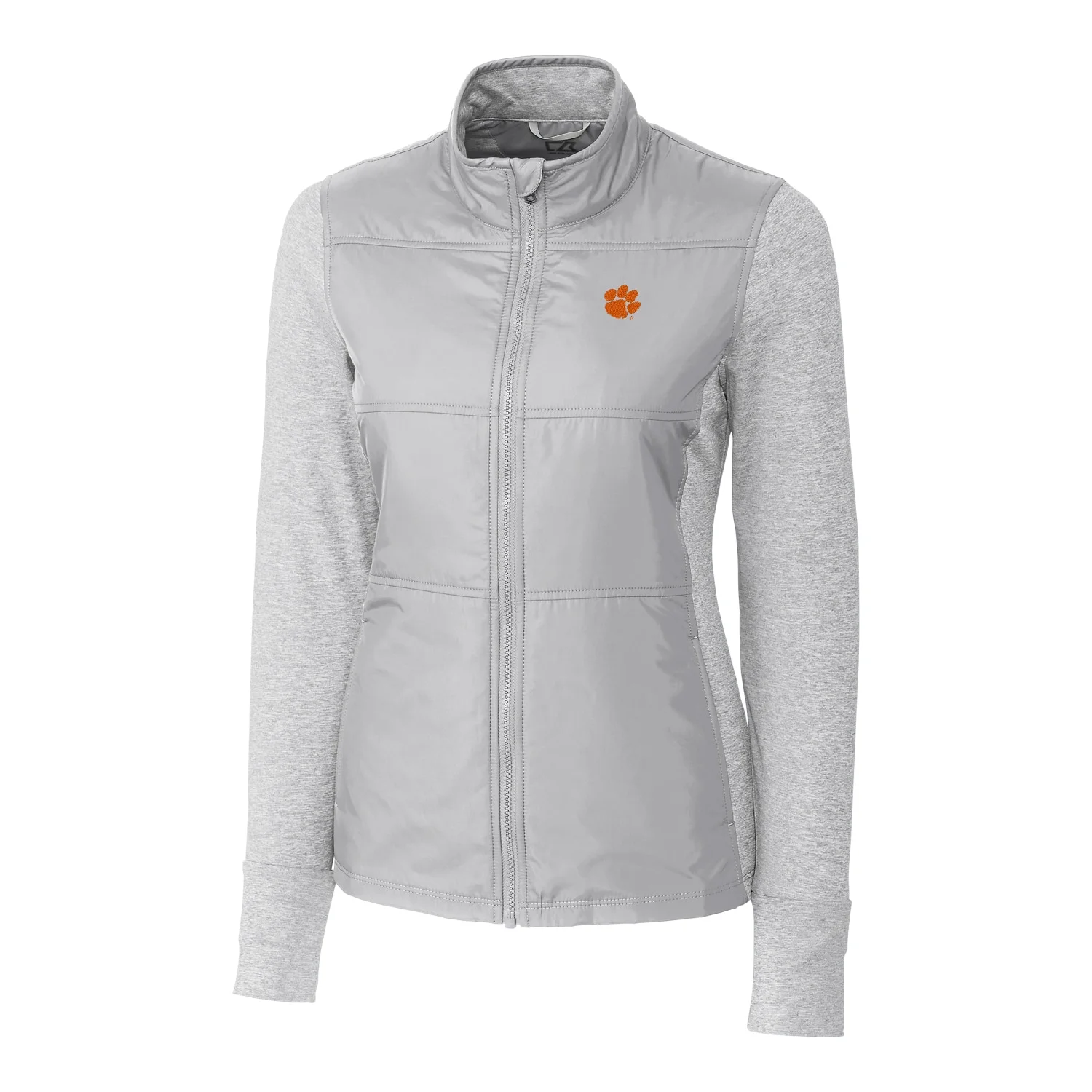 Women's Cutter & Buck Gray Clemson Tigers Stealth Full-Zip Jacket