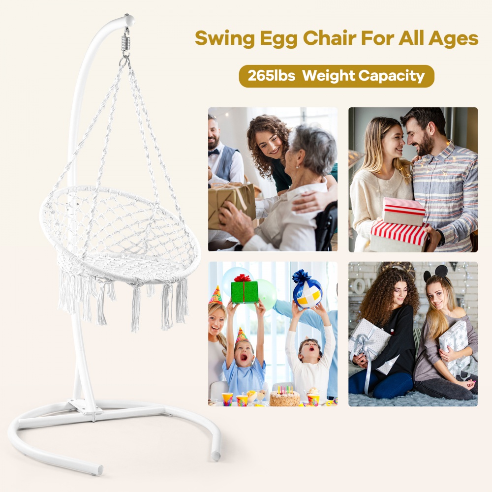 YAHAOLHGD Hanging Swing Chair with Stand Boho Swinging Hammock Chairs with Stand