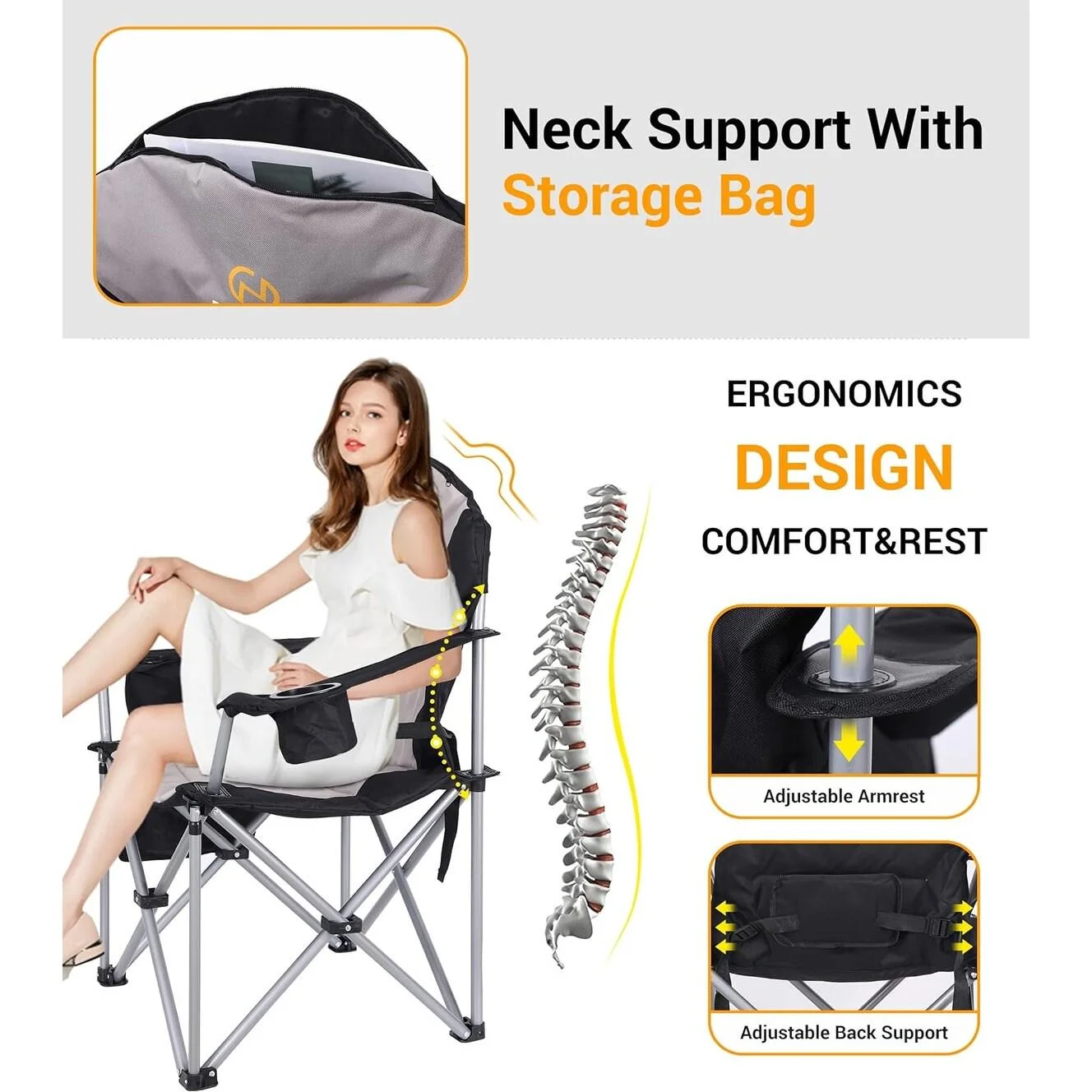 Heated Camping Chair, Heated Chair, Beach Chair, Folding Chair, Extra Wide