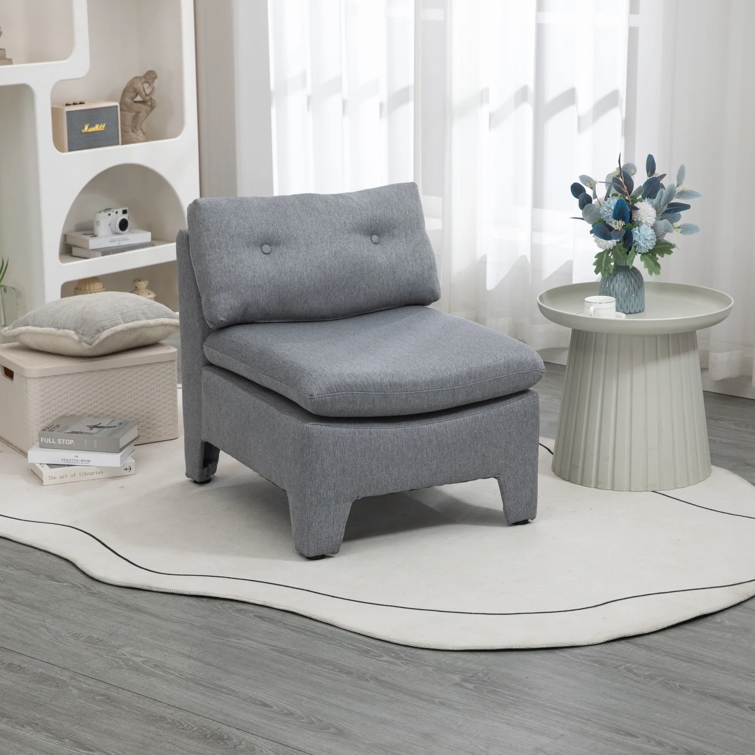 Elegant  Comfortable  and Stylish Cozy Oversized Barrel Chair for Living Room - Deep Cushioned Seat Single Lazy Chair - Household Furniture for Relaxing in Comfort and Elegance - Maximum