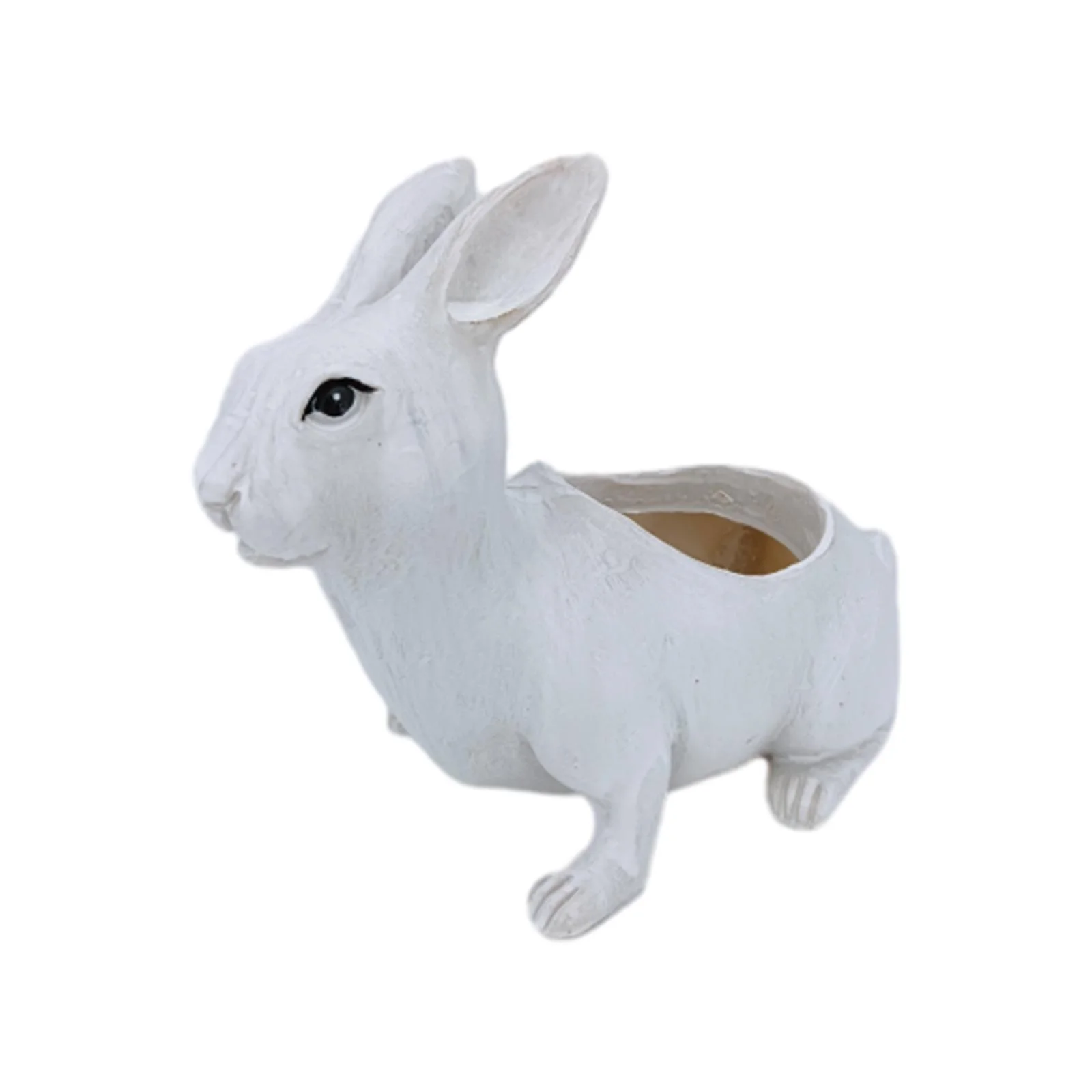 figatia Animal Planter Rabbit Plant Pot Container Office Bunny Flower Vase Flowerpot for Indoor Outdoor Plants Porch Lawn Shelf Patio White