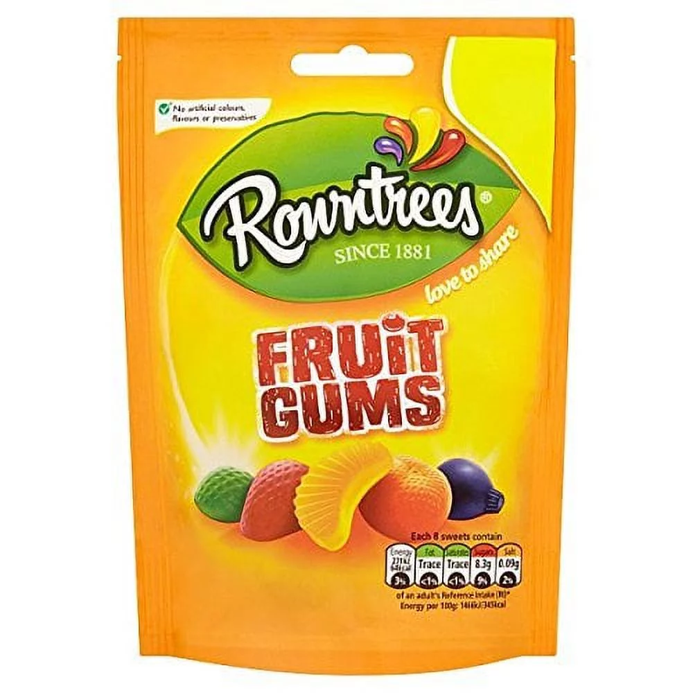 Assorted Fruit Flavored Gums by  - 120g (Blackcurrant, Lemon, Strawberry, Lime & Orange)