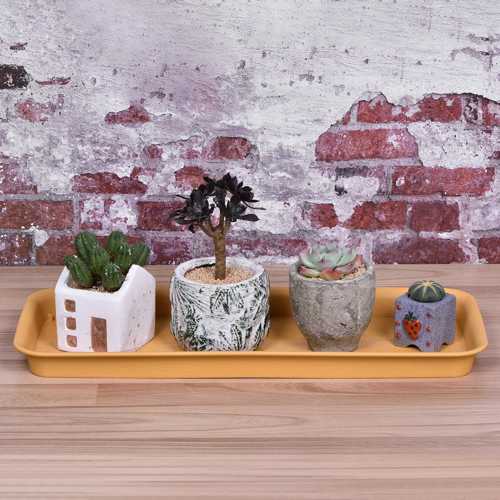 Unique Bargains Plastic Rectangular Flower Drip Tray 3pcs